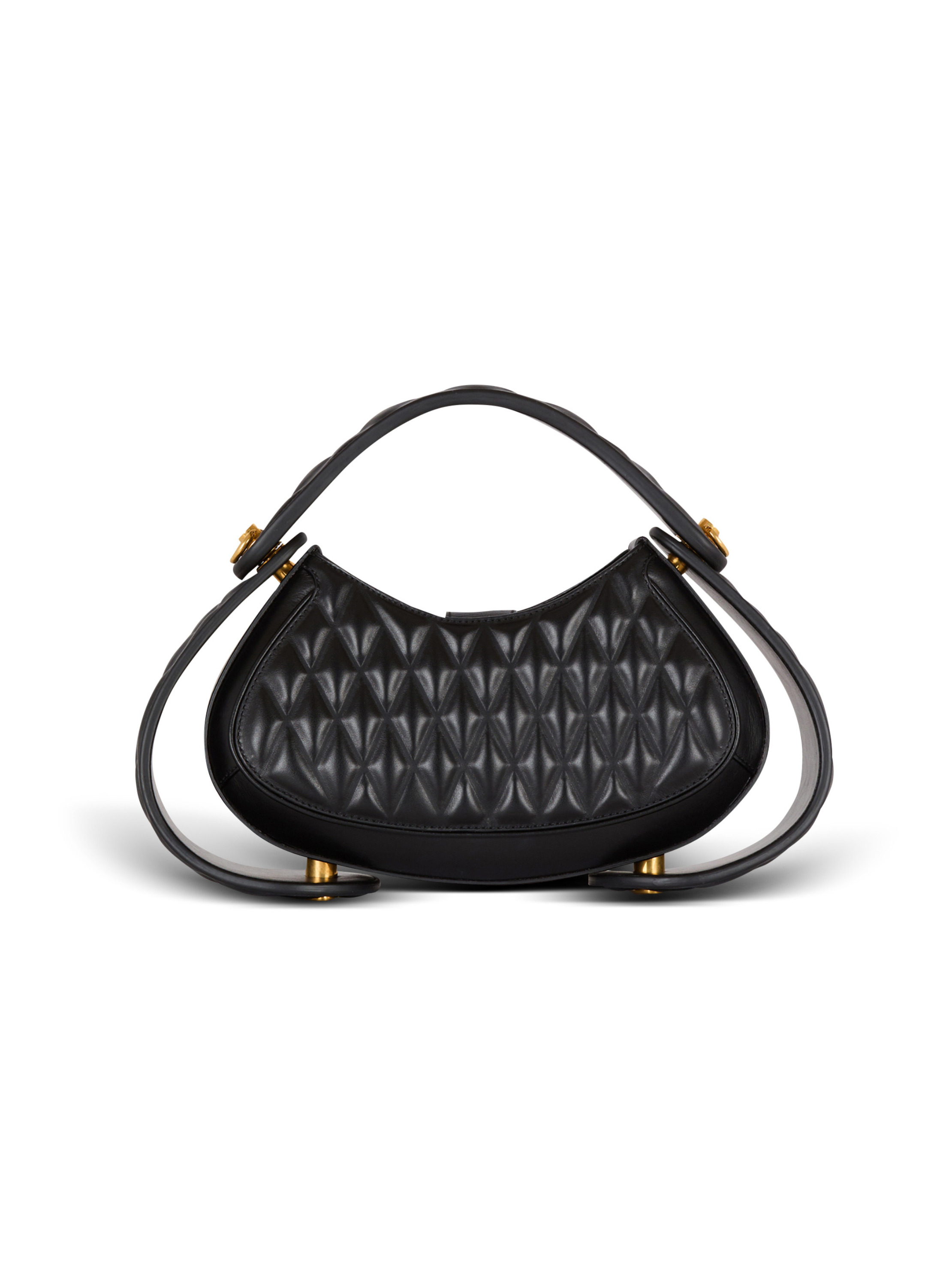 Sac jolie madame medium en cuir matelassé BALMAIN Noir
