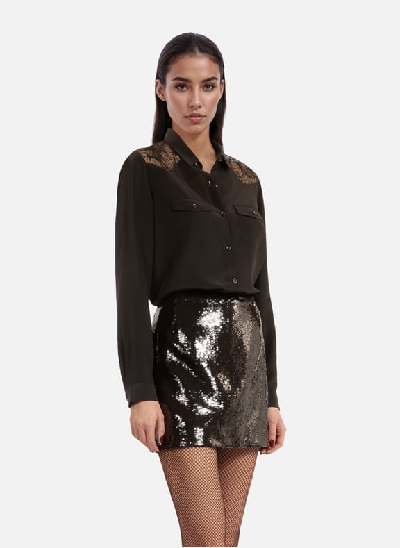 Chemise en soie Noir by THE KOOPLES THE KOOPLES Chemise en soie Noir