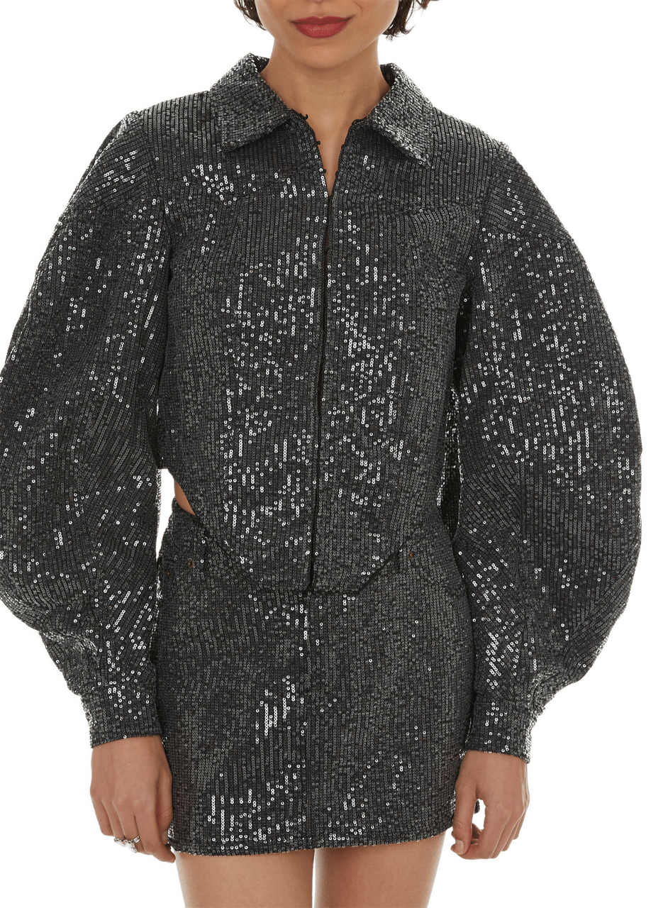 ROTATE Sequin jacket Black