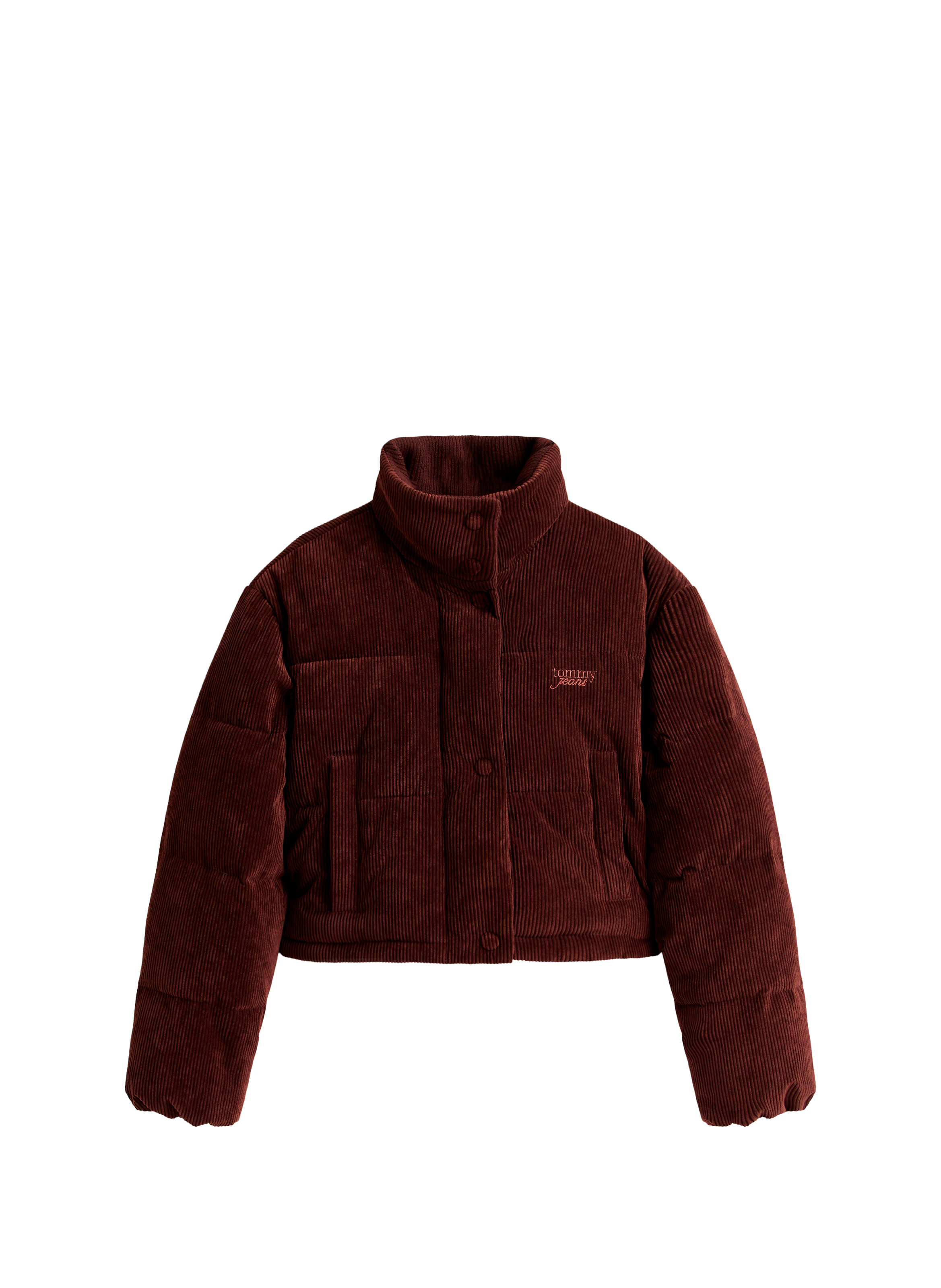 Doudoune col montant en velours côtelé TOMMY HILFIGER Marron