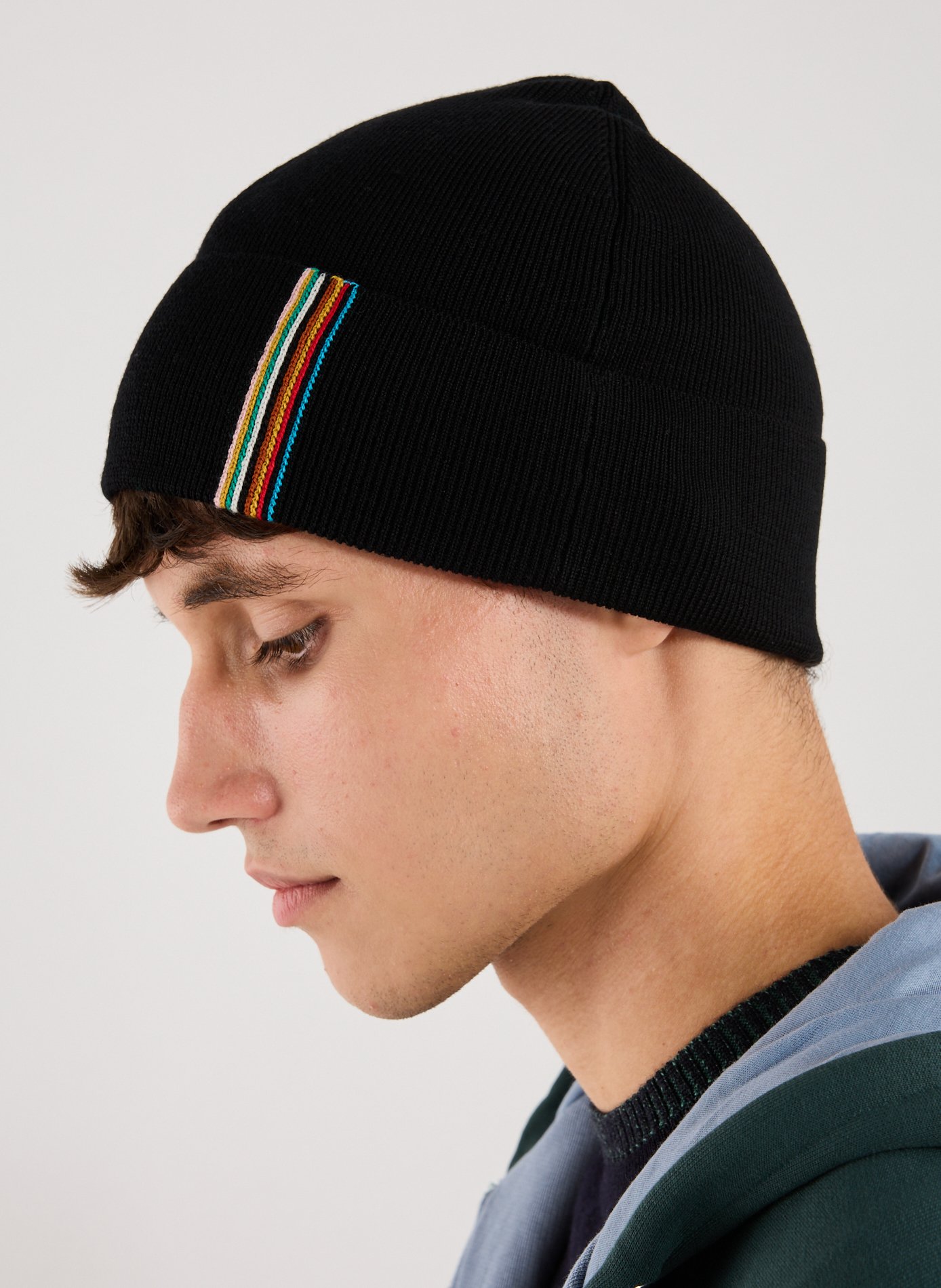 PAUL SMITH Echarpe à rayures en laine mérinos Noir