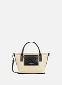 Mini sac cabas main - canvas kba  Beige - noir