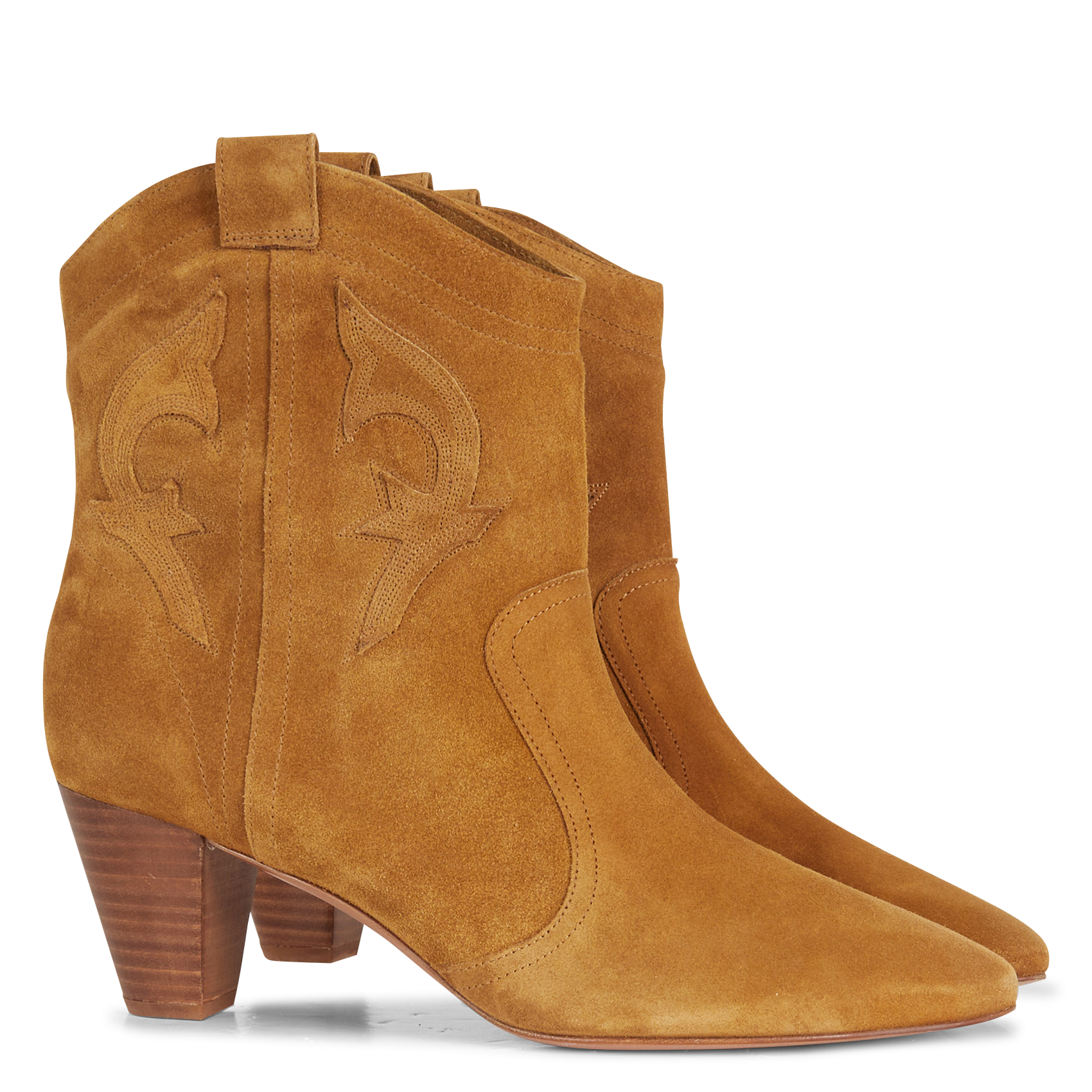 Bottines en cuir de vachette casey BA&SH Marron