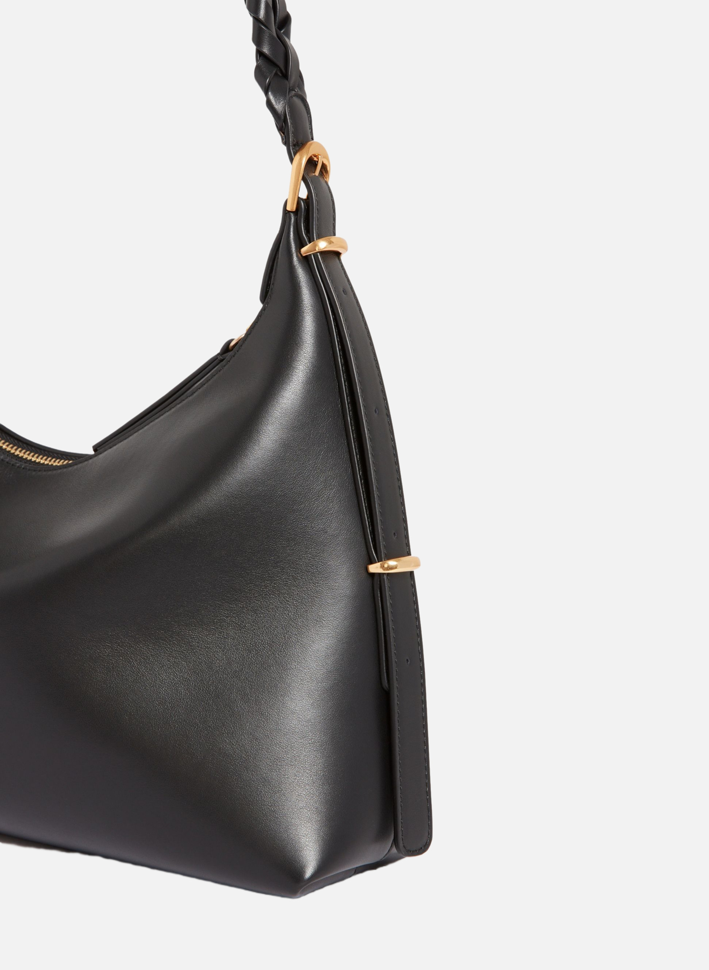 Sac jess zippé en cuir lisse VANESSA BRUNO Noir