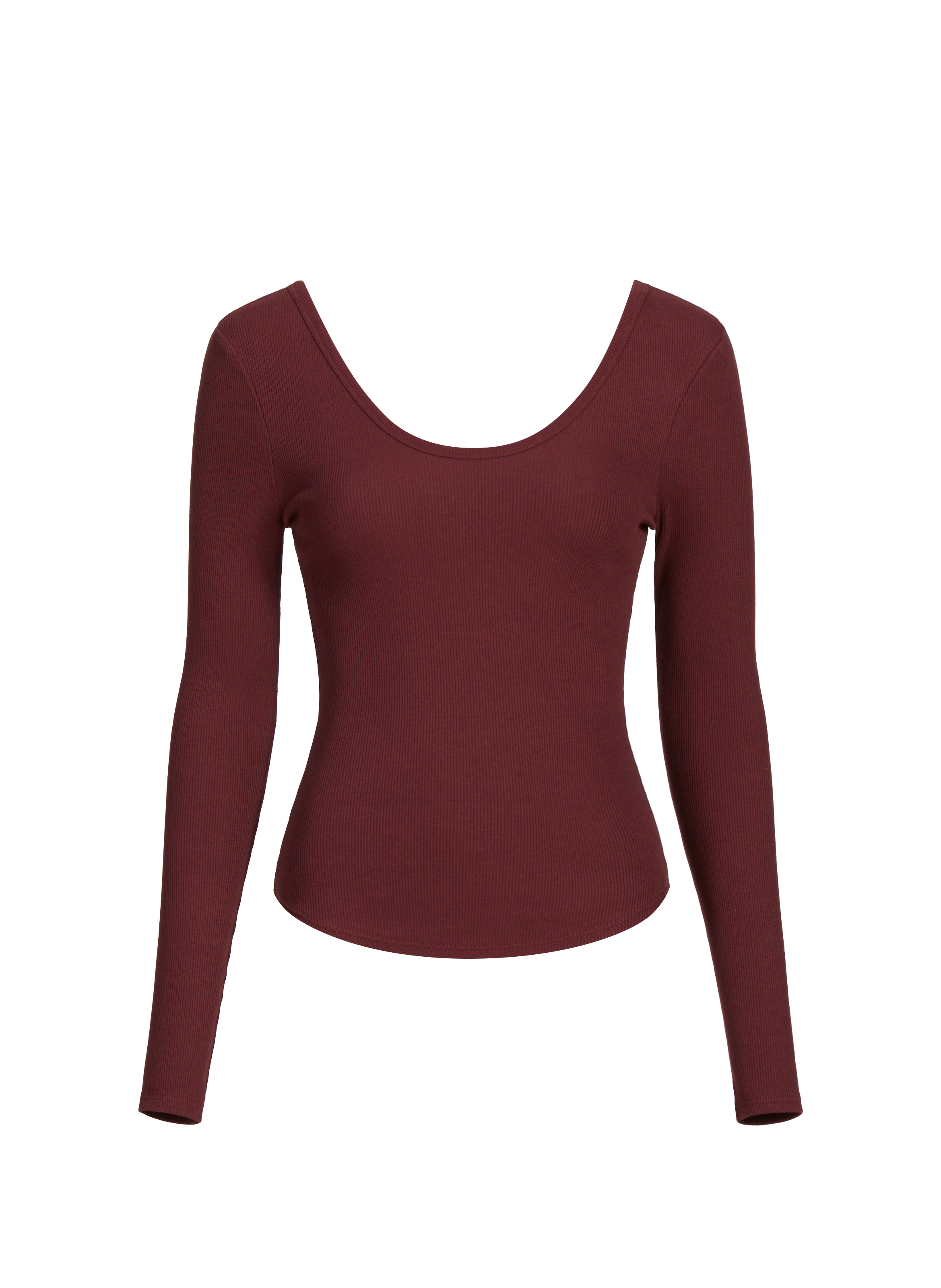 Top à manches longues en coton mélangé TOPSHOP Rouge