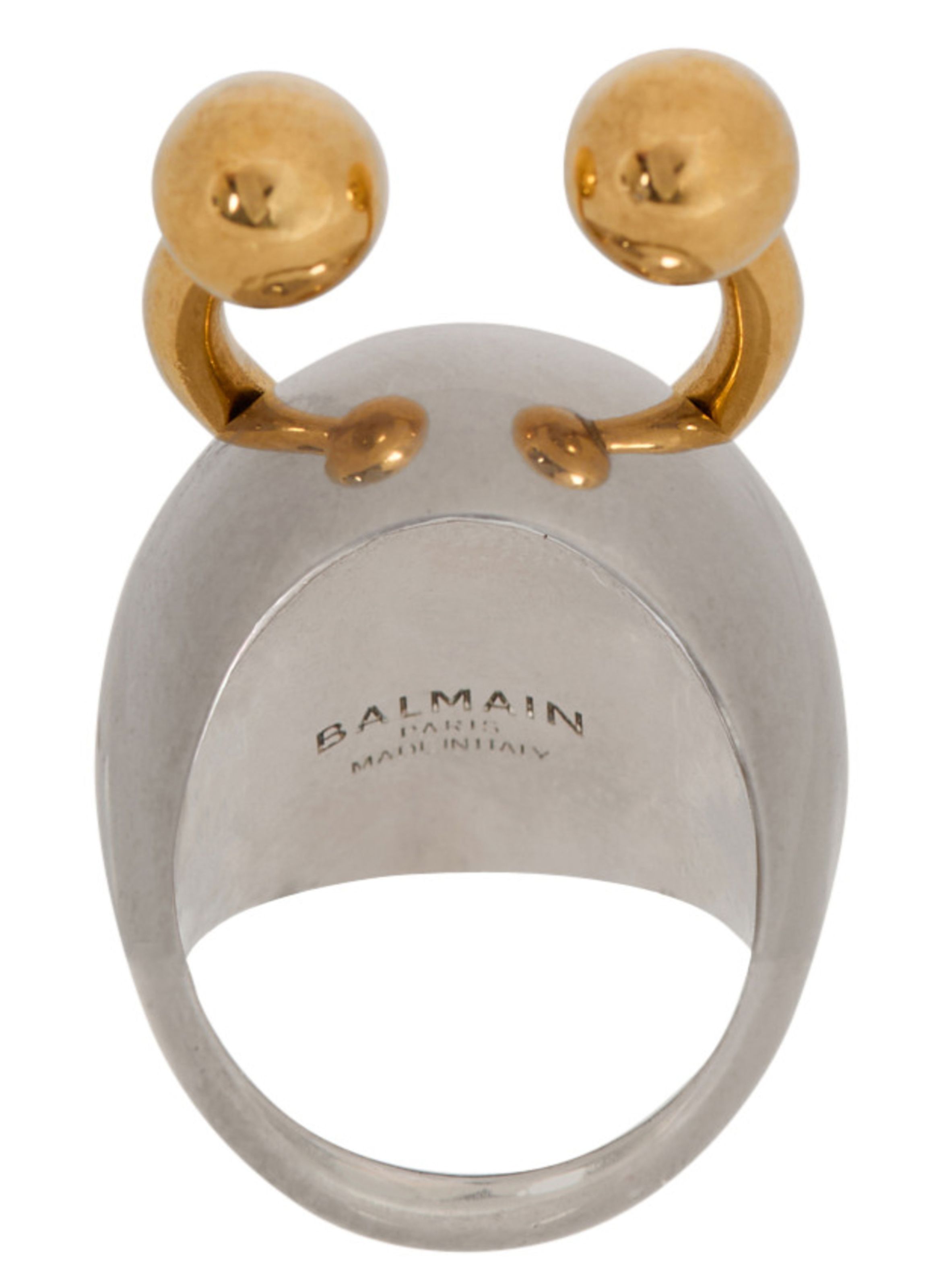 Bague boule avec piercing BALMAIN Argent