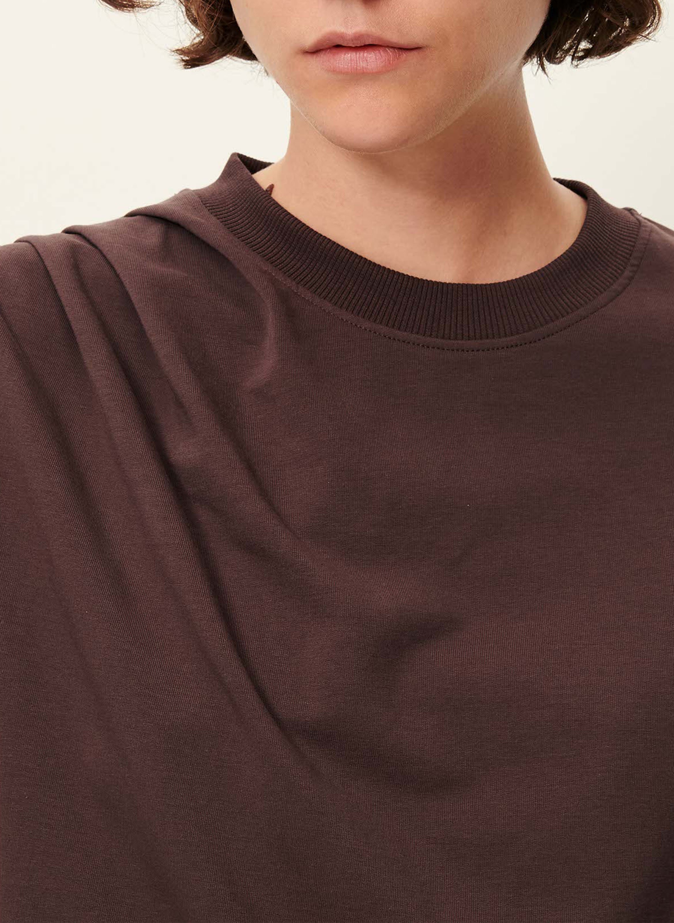 Tee-shirt ample manches courtes uni pova SESSUN Marron