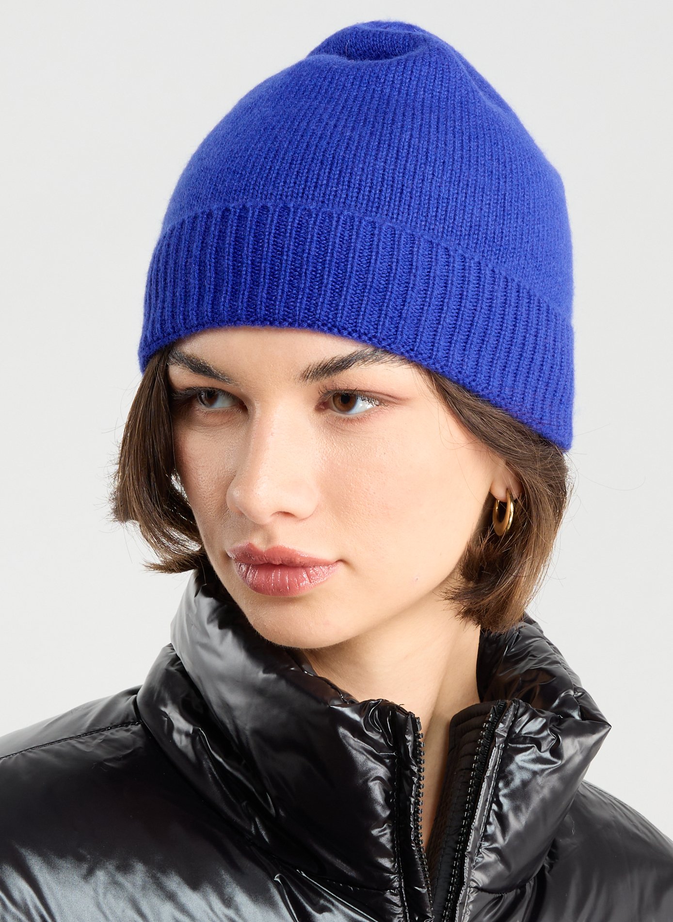 Bonnet côtelé en cachemire AU PRINTEMPS PARIS Bleu