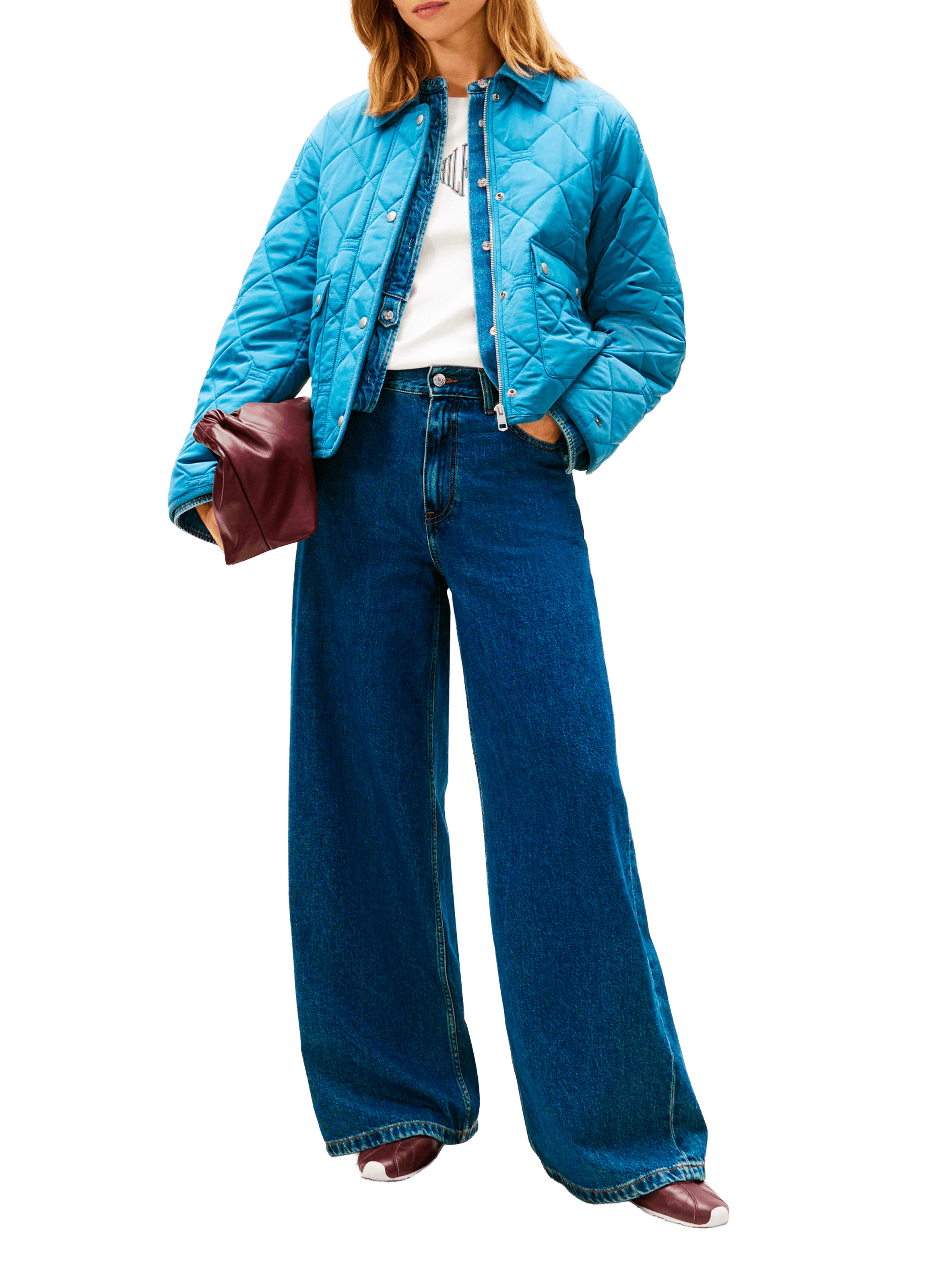 Veste matelassée à col contrasté TOMMY HILFIGER Bleu