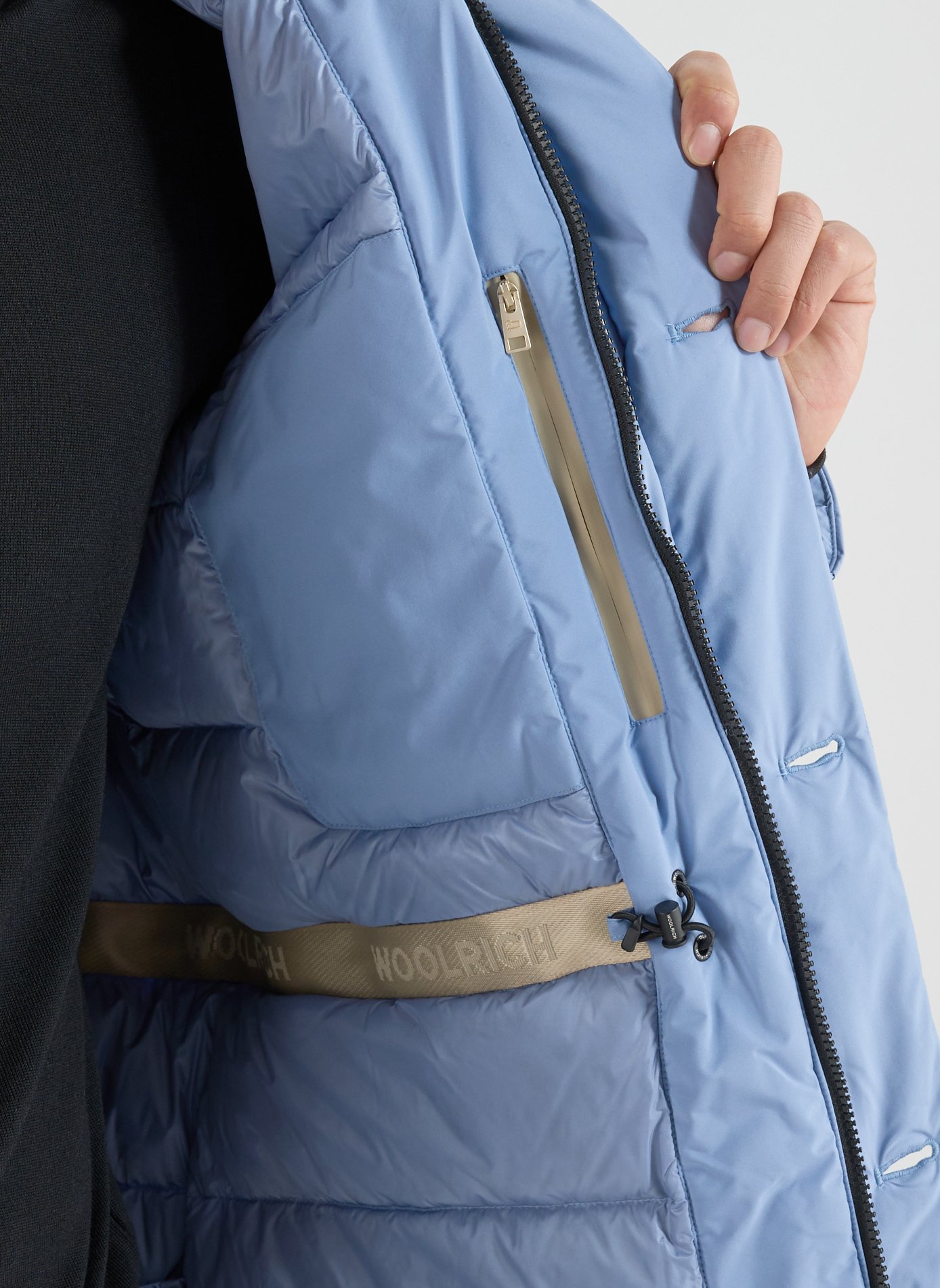 Parka droite à capuche WOOLRICH Bleu