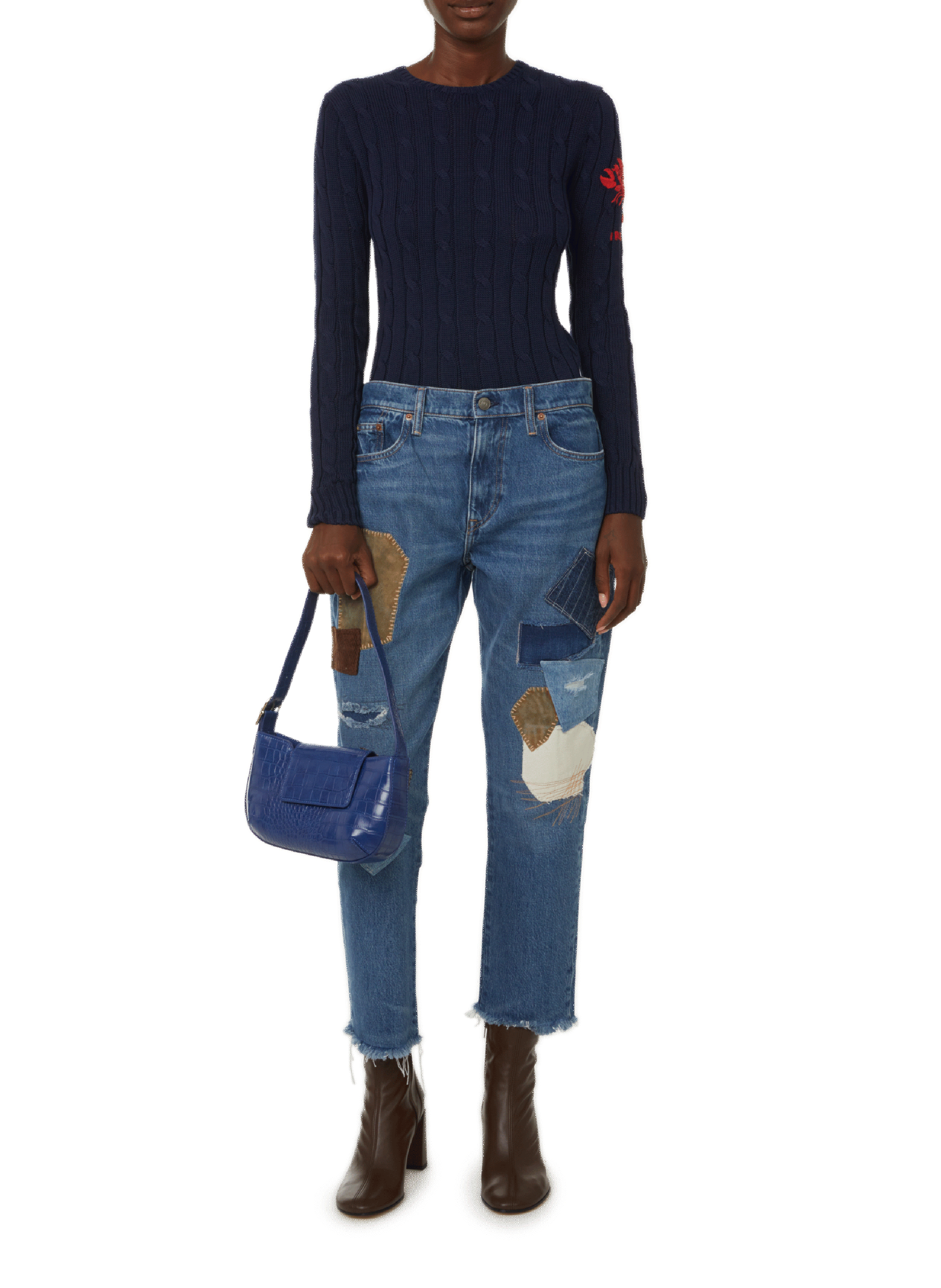 Hobo crocodile handbag  AU PRINTEMPS PARIS Blue