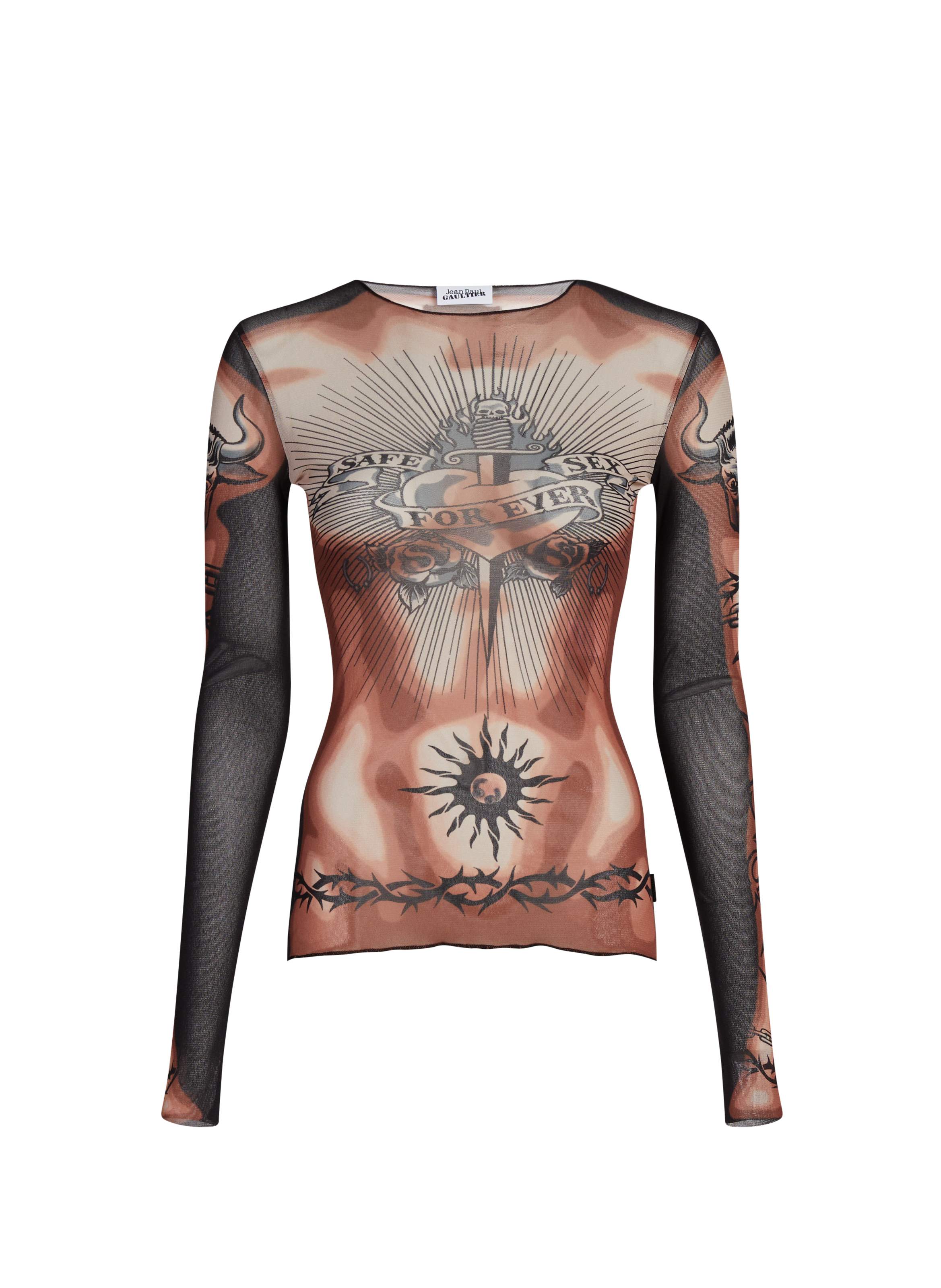 T-shirt imprimé transparent JEAN PAUL GAULTIER Beige