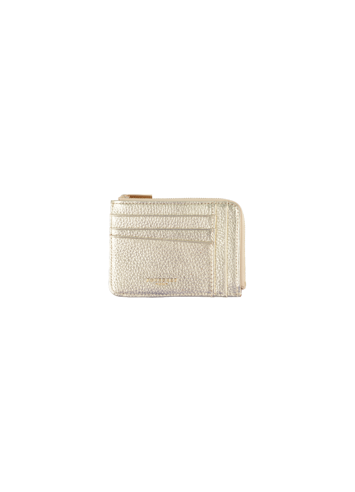 Club  porte monnaie/carte plat beige  Or