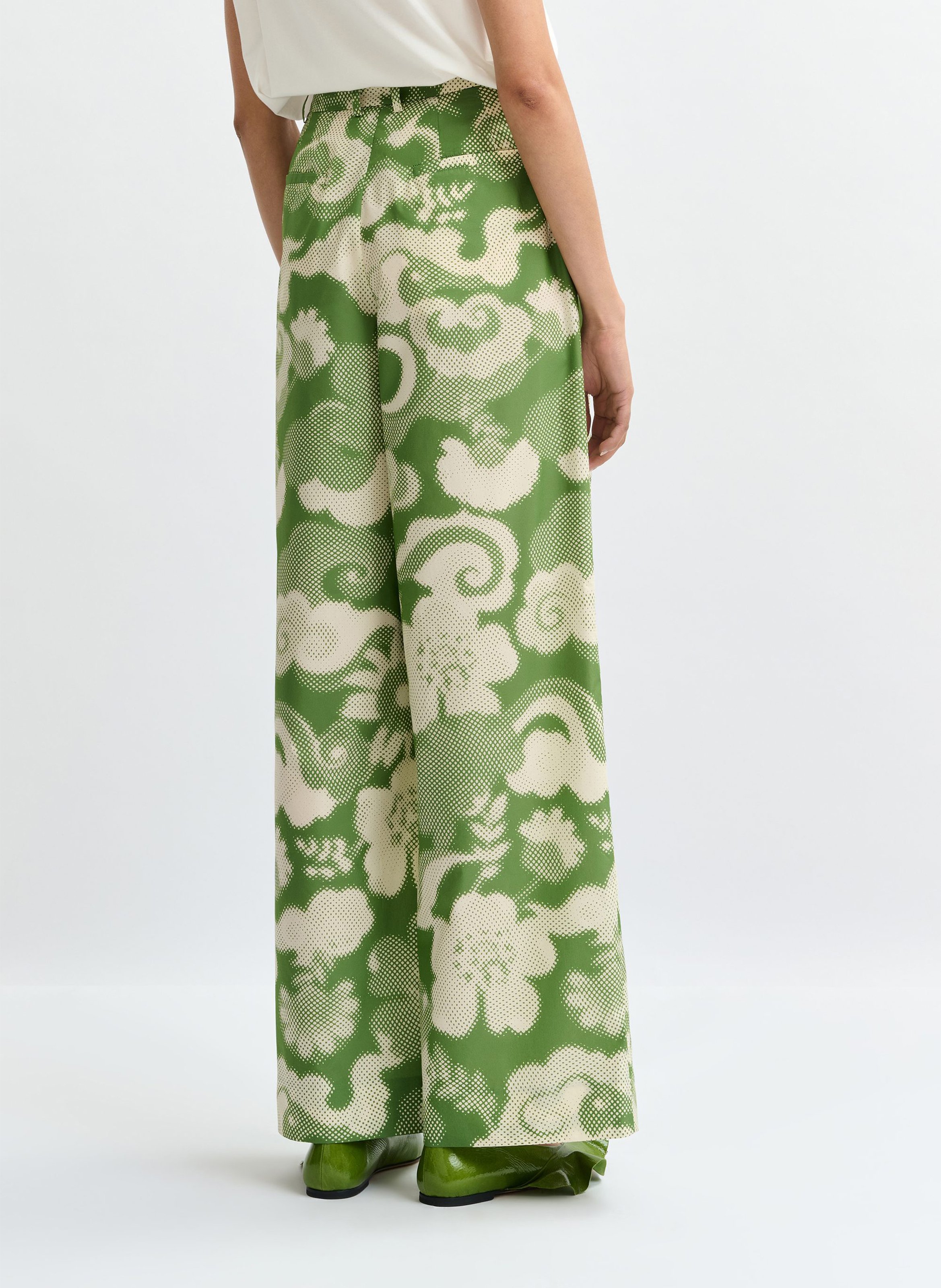 Pantalon large imprimé Jalad ESSENTIEL ANTWERP Vert