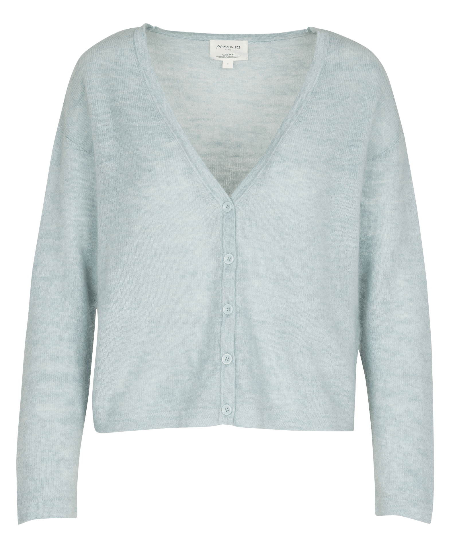 Gilet droit col V en maille Paolo MAISON 123 Bleu