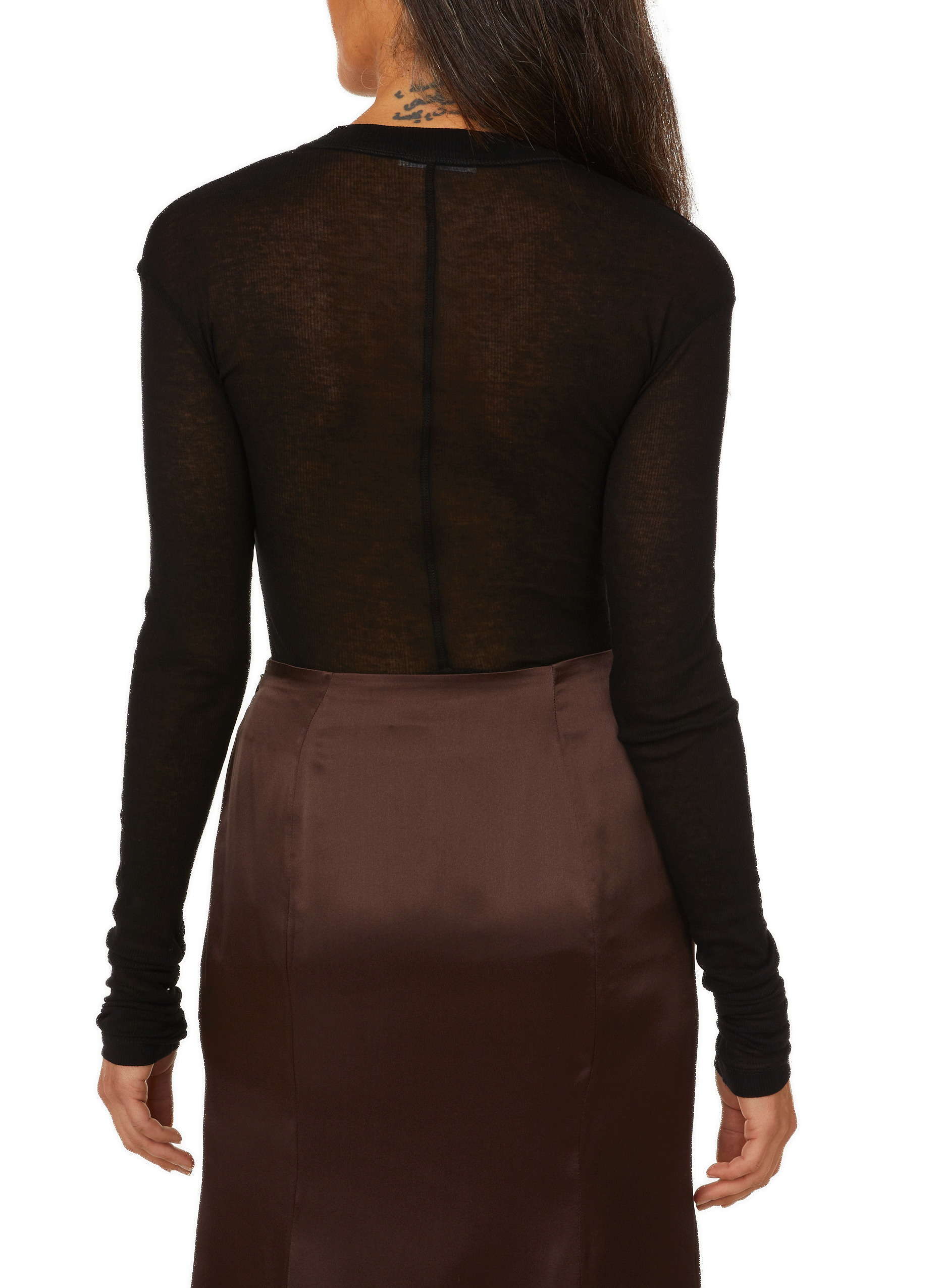 Pull fin côtelé en coton organique BITE STUDIOS Noir