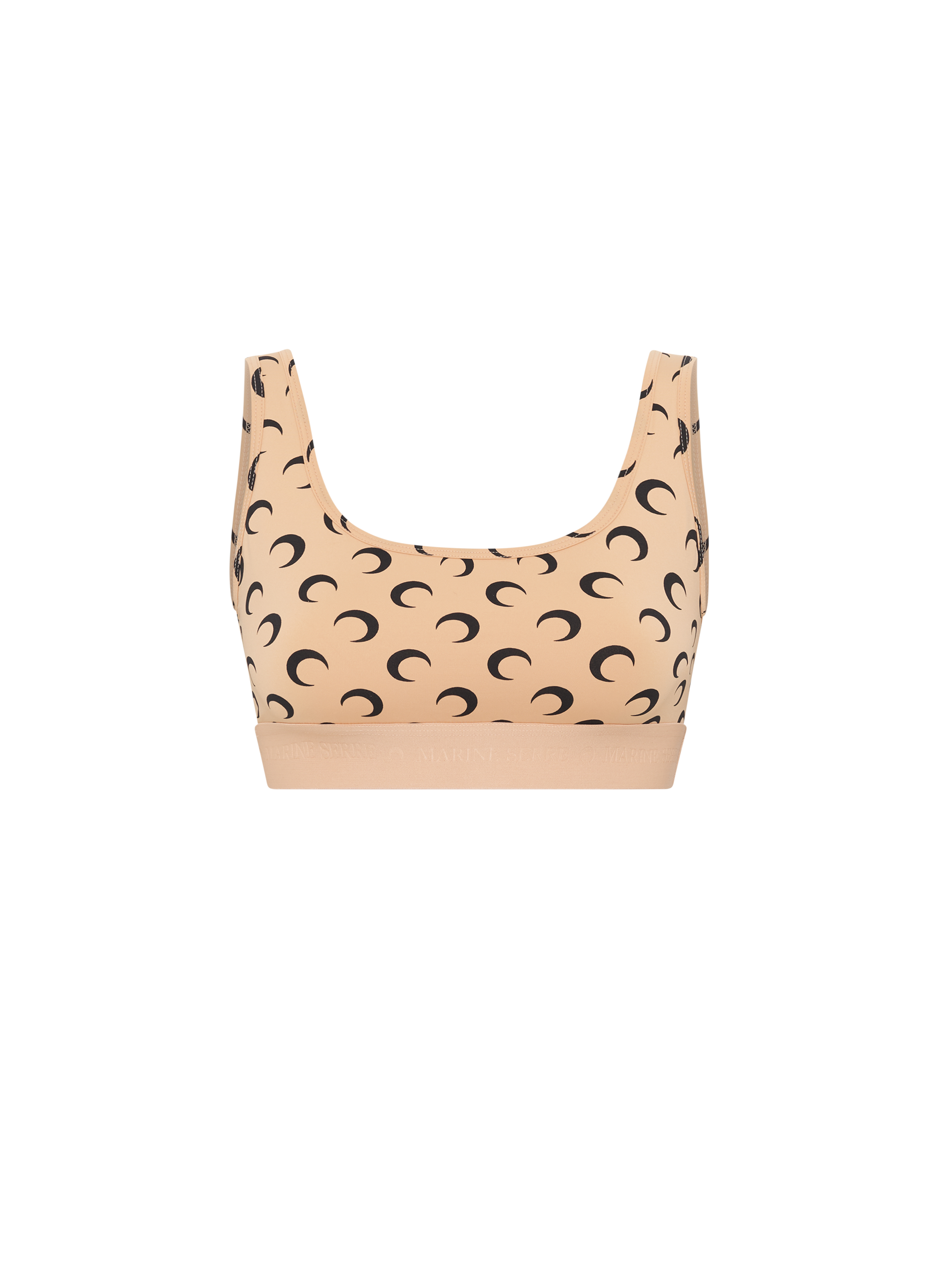 Brassière de sport en jersey imprimé moon MARINE SERRE Beige