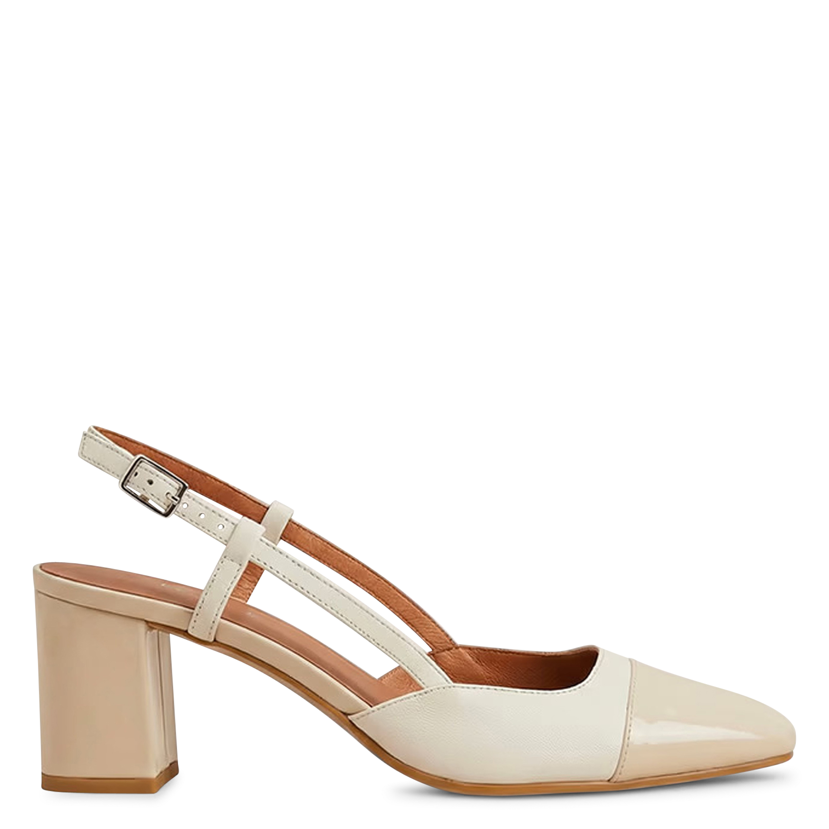 Babies à talons en cuir vernis Dhapop JONAK Blanc