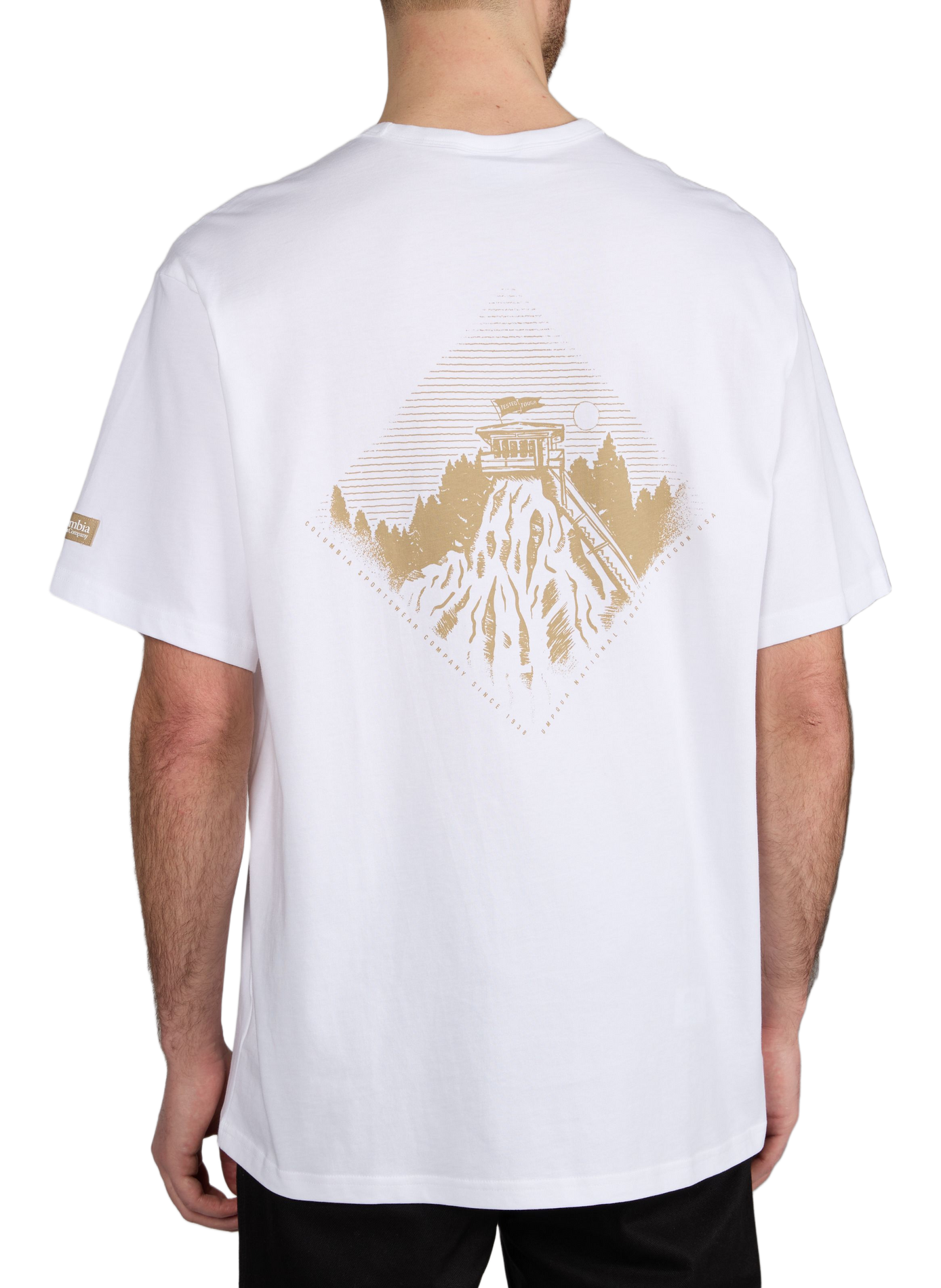 Oversized printed cotton T-shirt COLUMBIA White