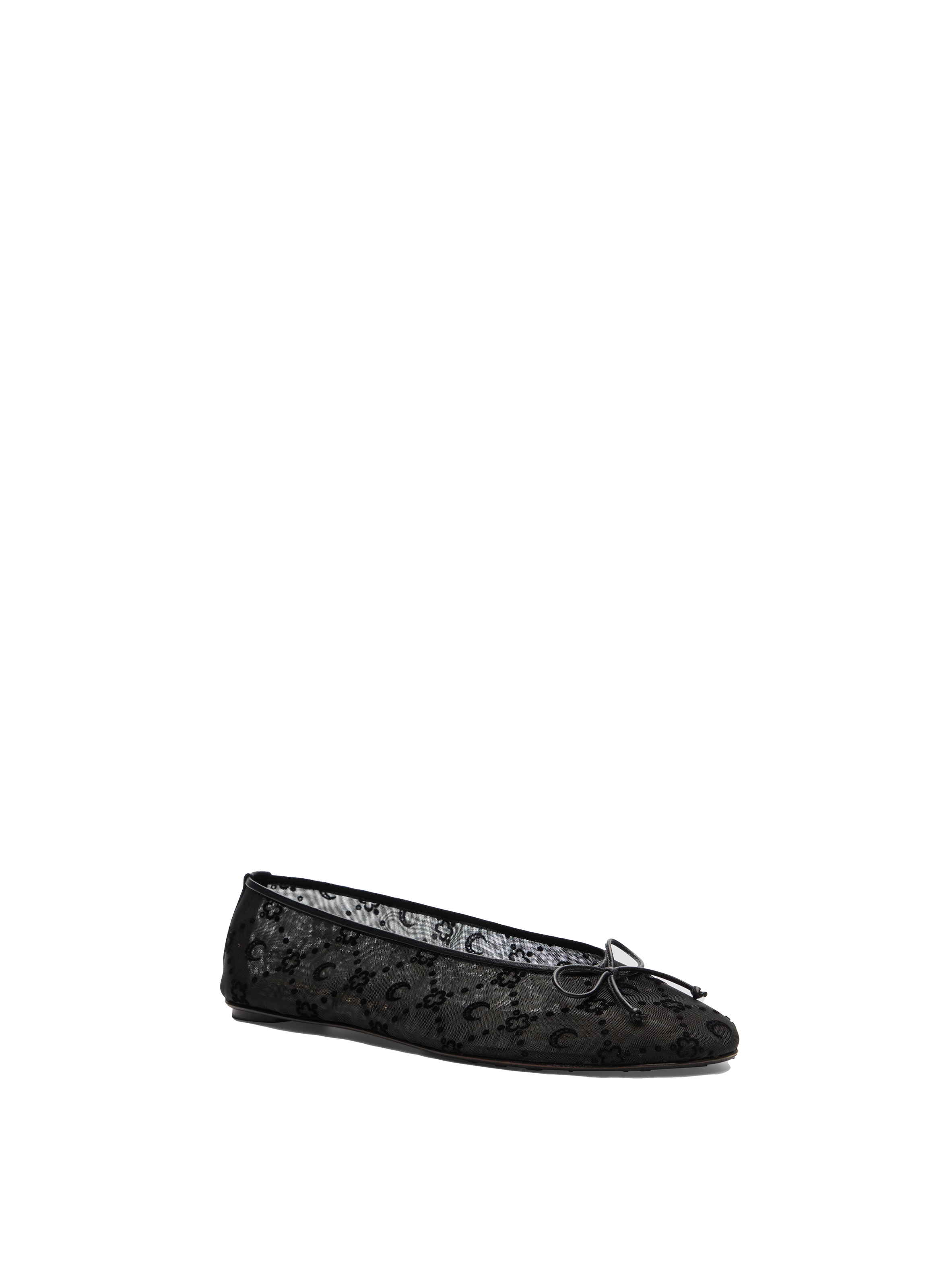 Moonogram mesh flock flats MARINE SERRE Black