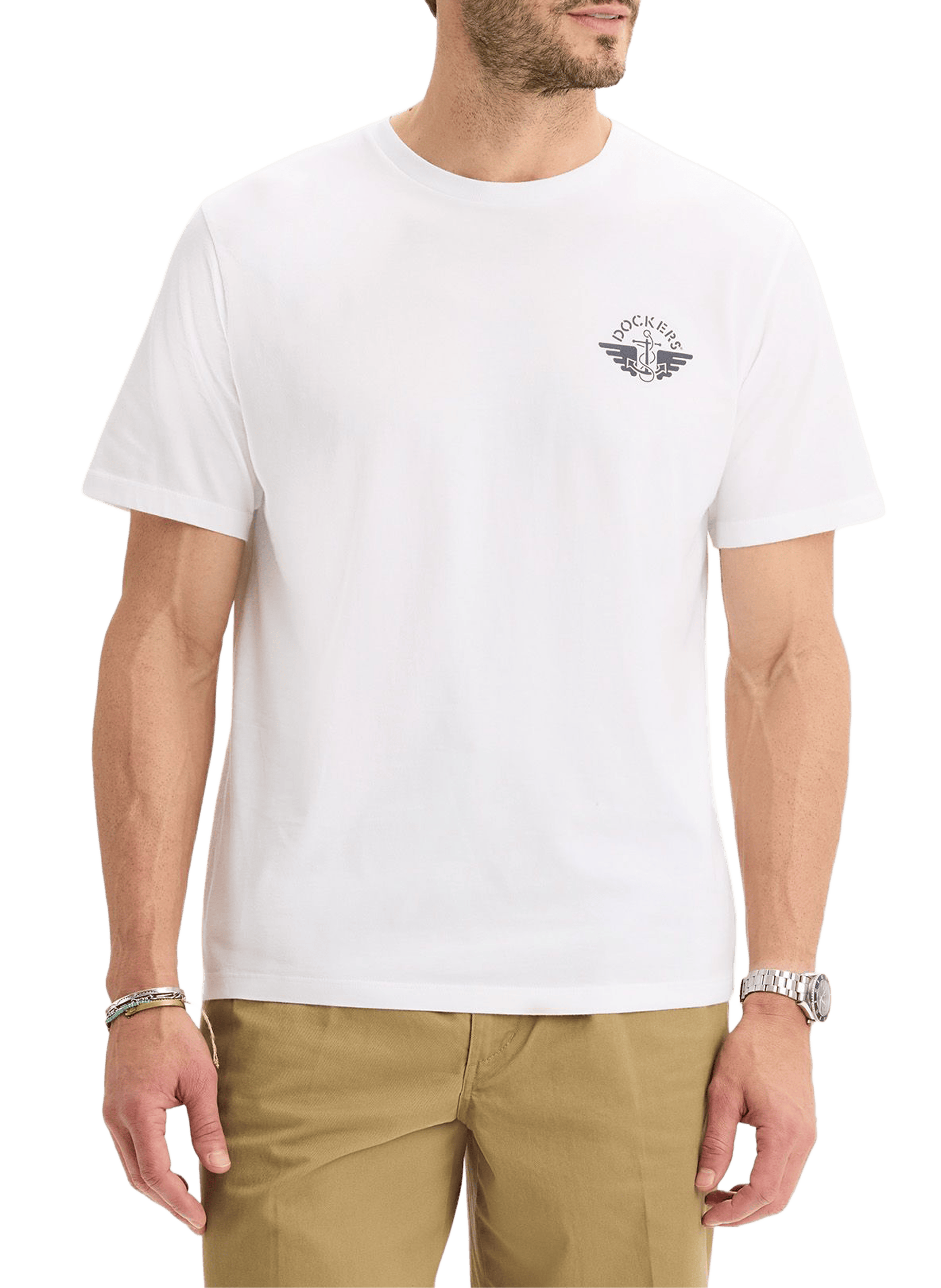 Straight logo cotton t-shirt DOCKERS White