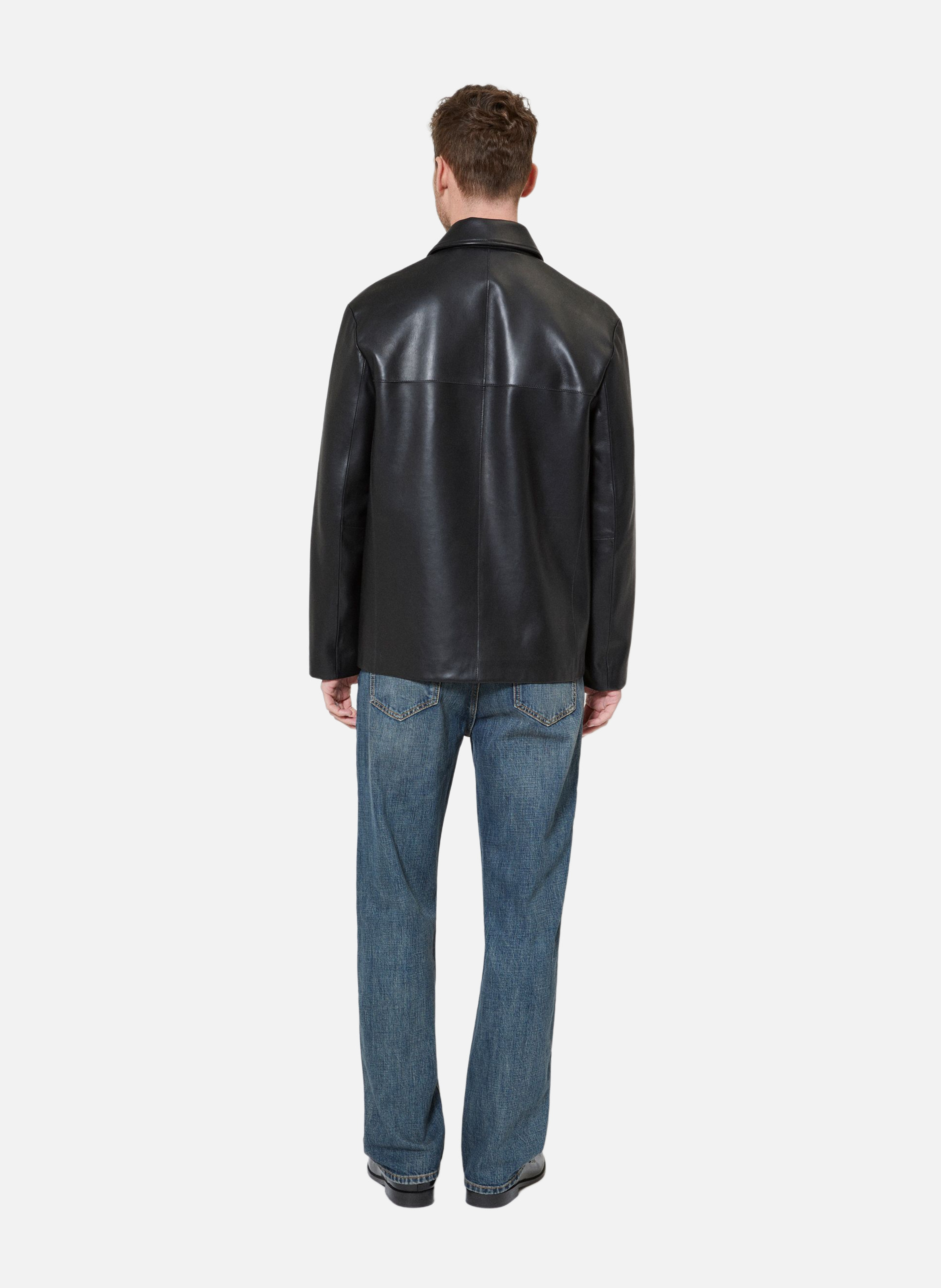 Blouson en cuir à boutons THE KOOPLES Noir