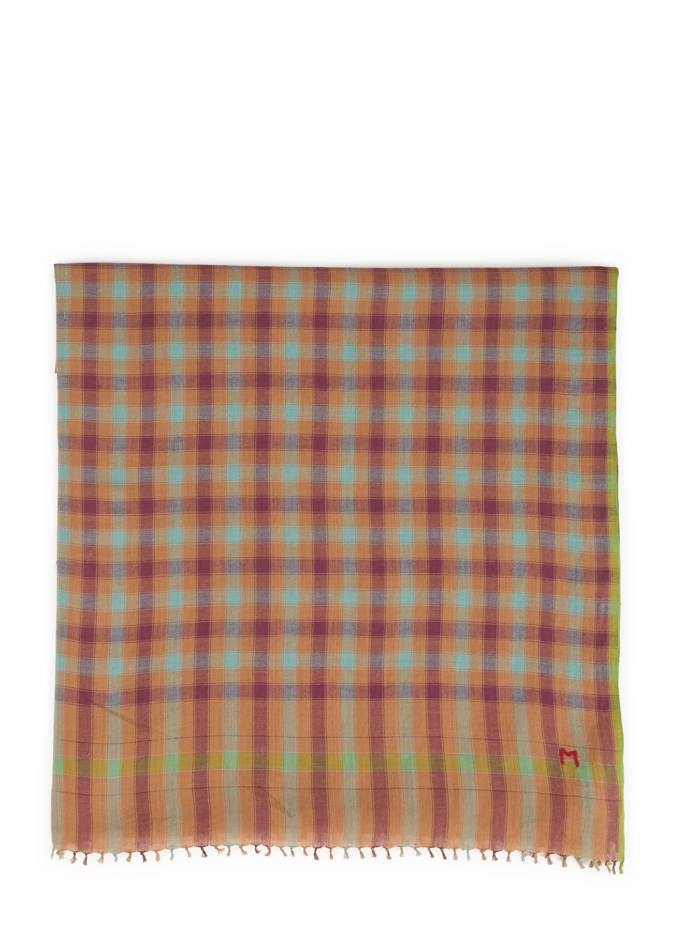 Foulard Rossignol à carreaux en coton  Mineral