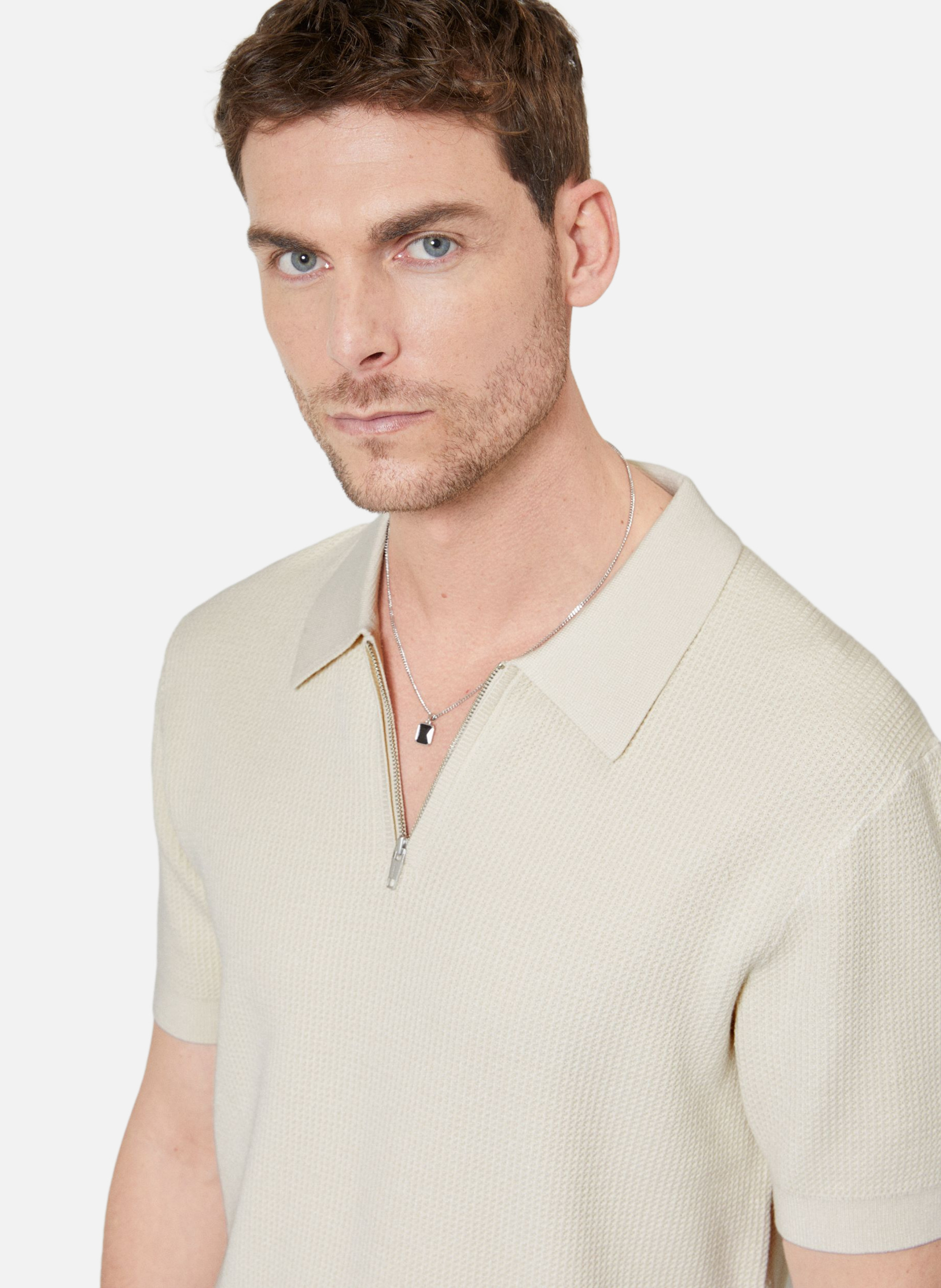 Pull col polo à zip THE KOOPLES Beige