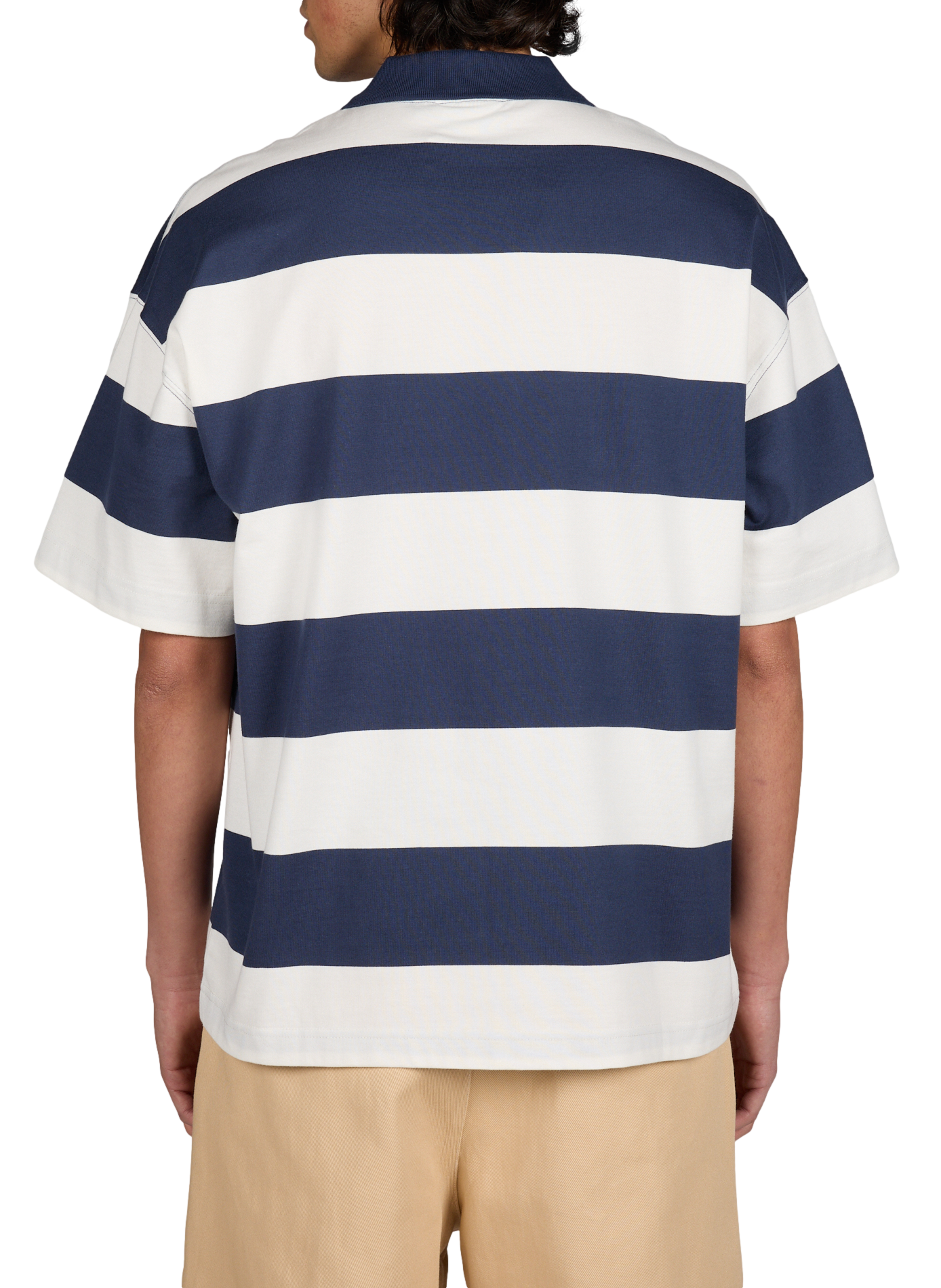 Short-sleeved striped cotton polo CARHARTT WIP Blue