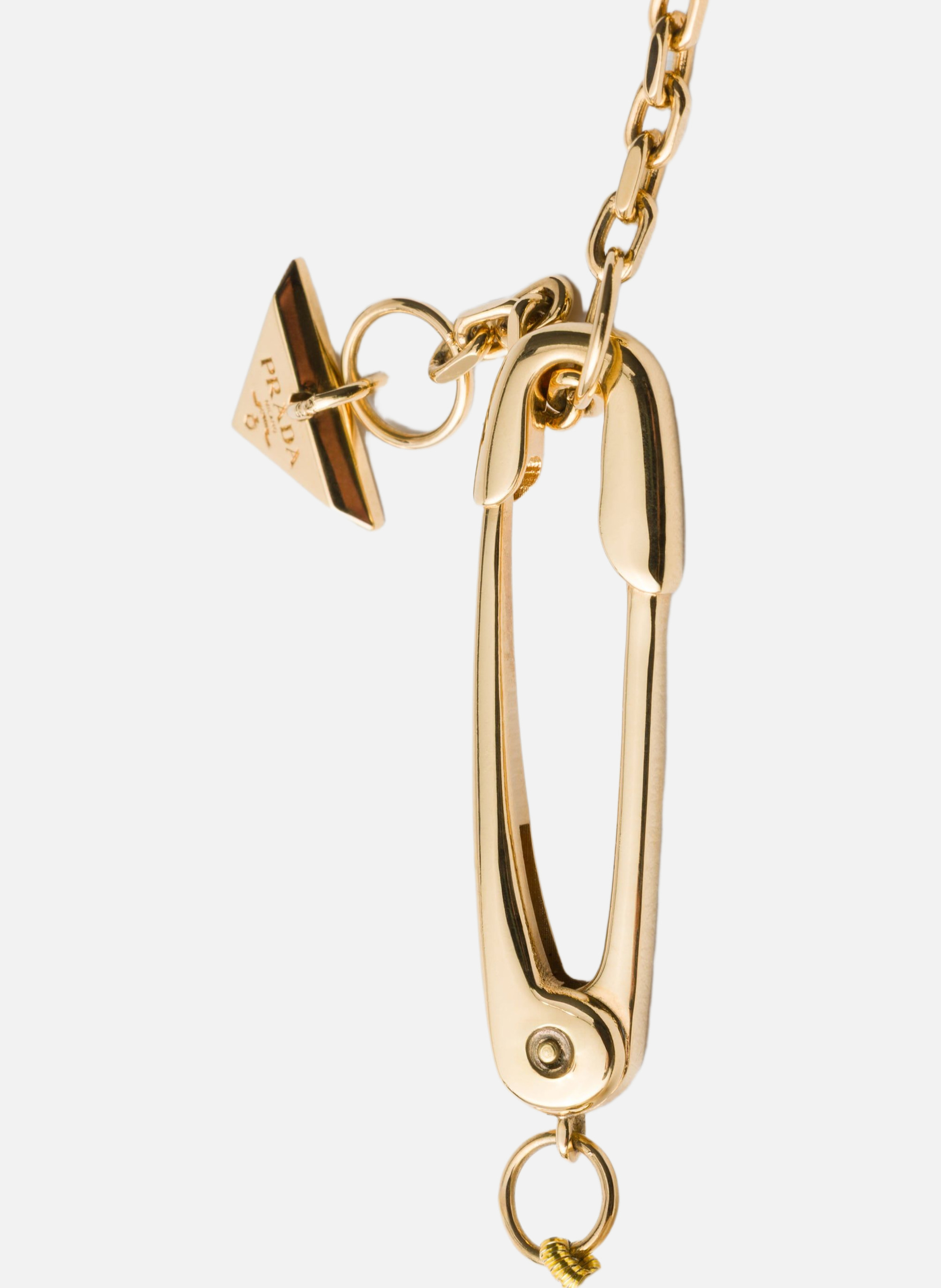 Collier en métal et perle fantaisie PRADA Argent