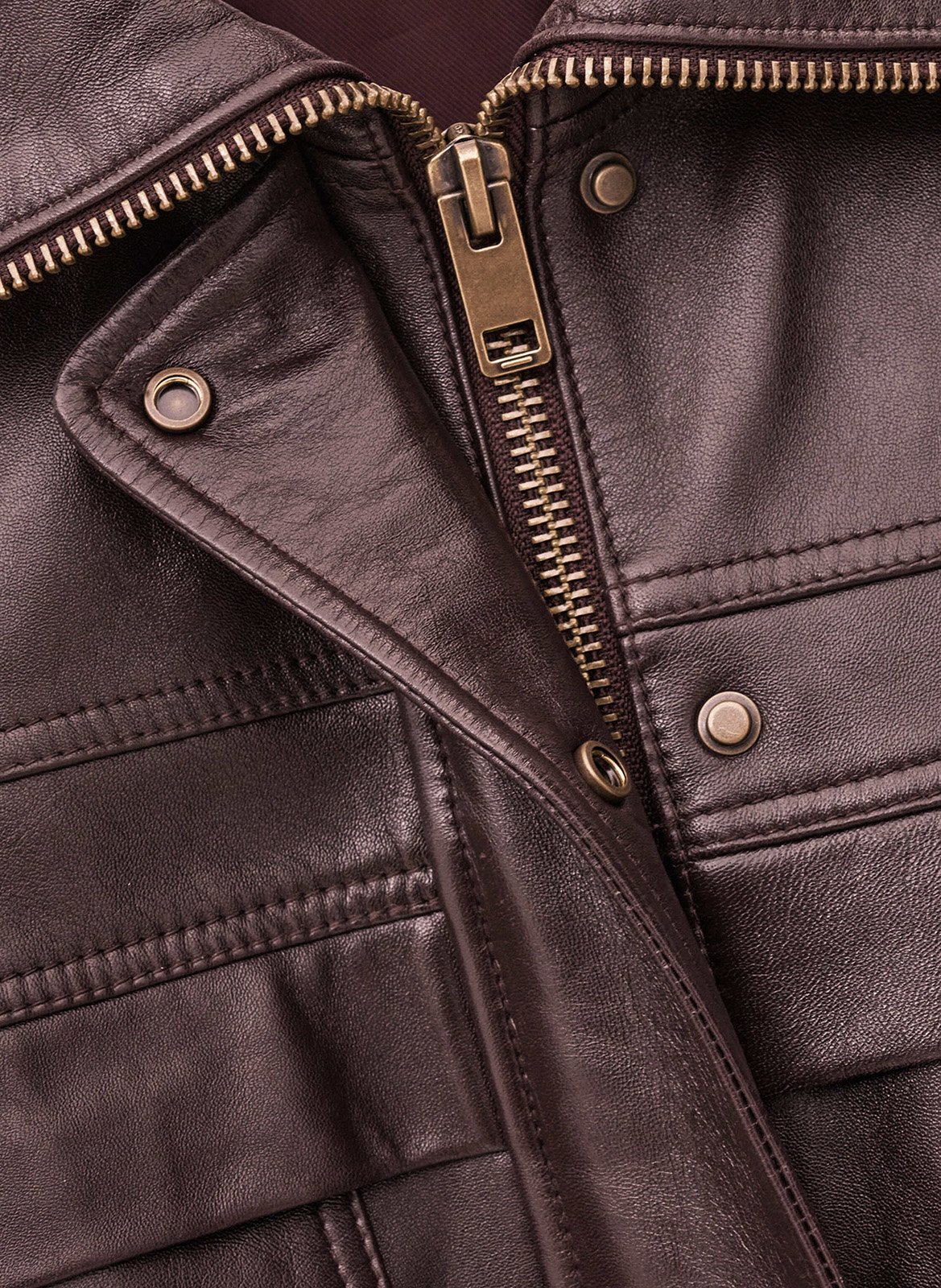 Veste en cuir cintrée à col montant kassia BA&SH Rouge