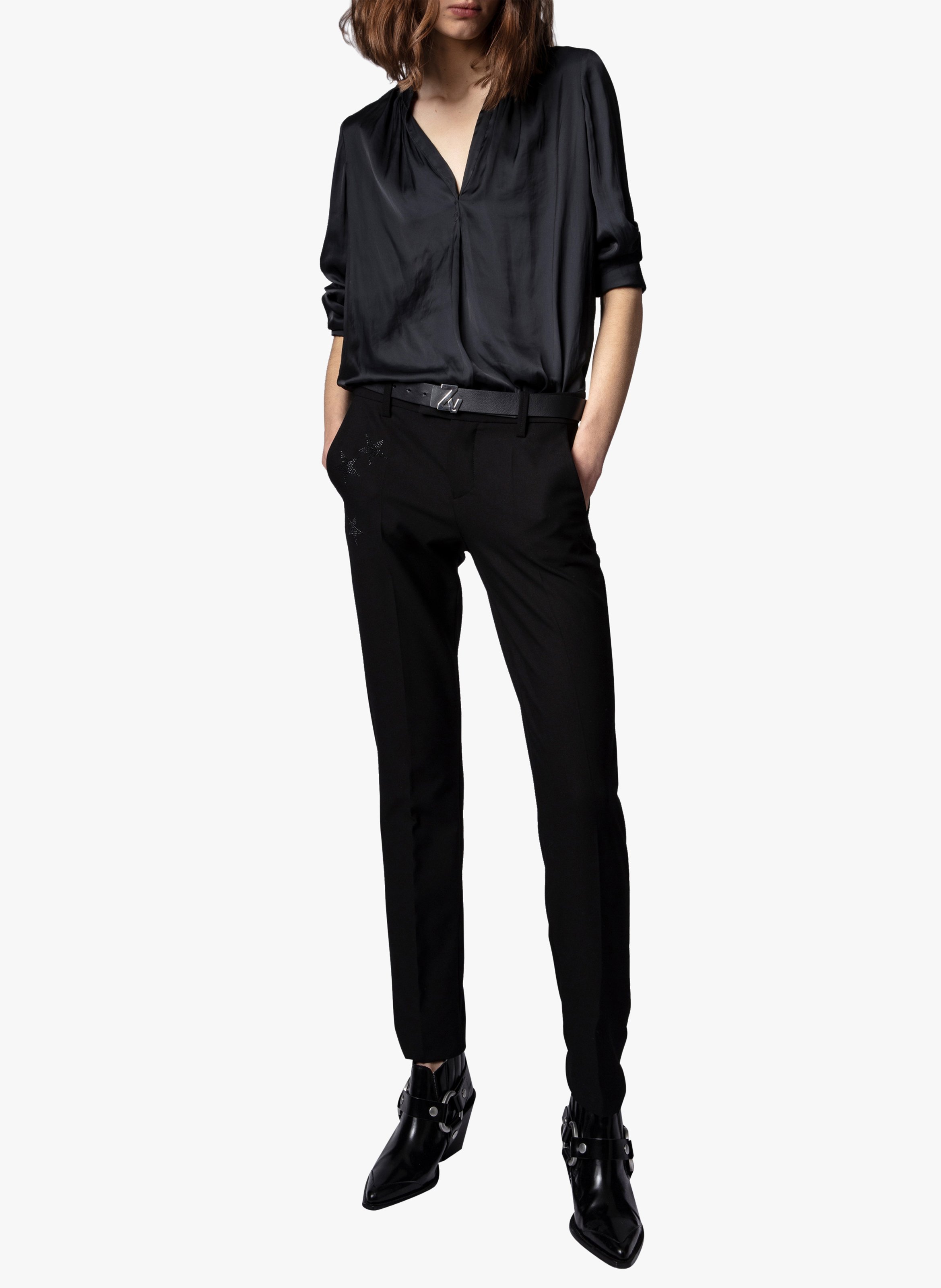 Blouse droite col v tink ZADIG&VOLTAIRE Noir