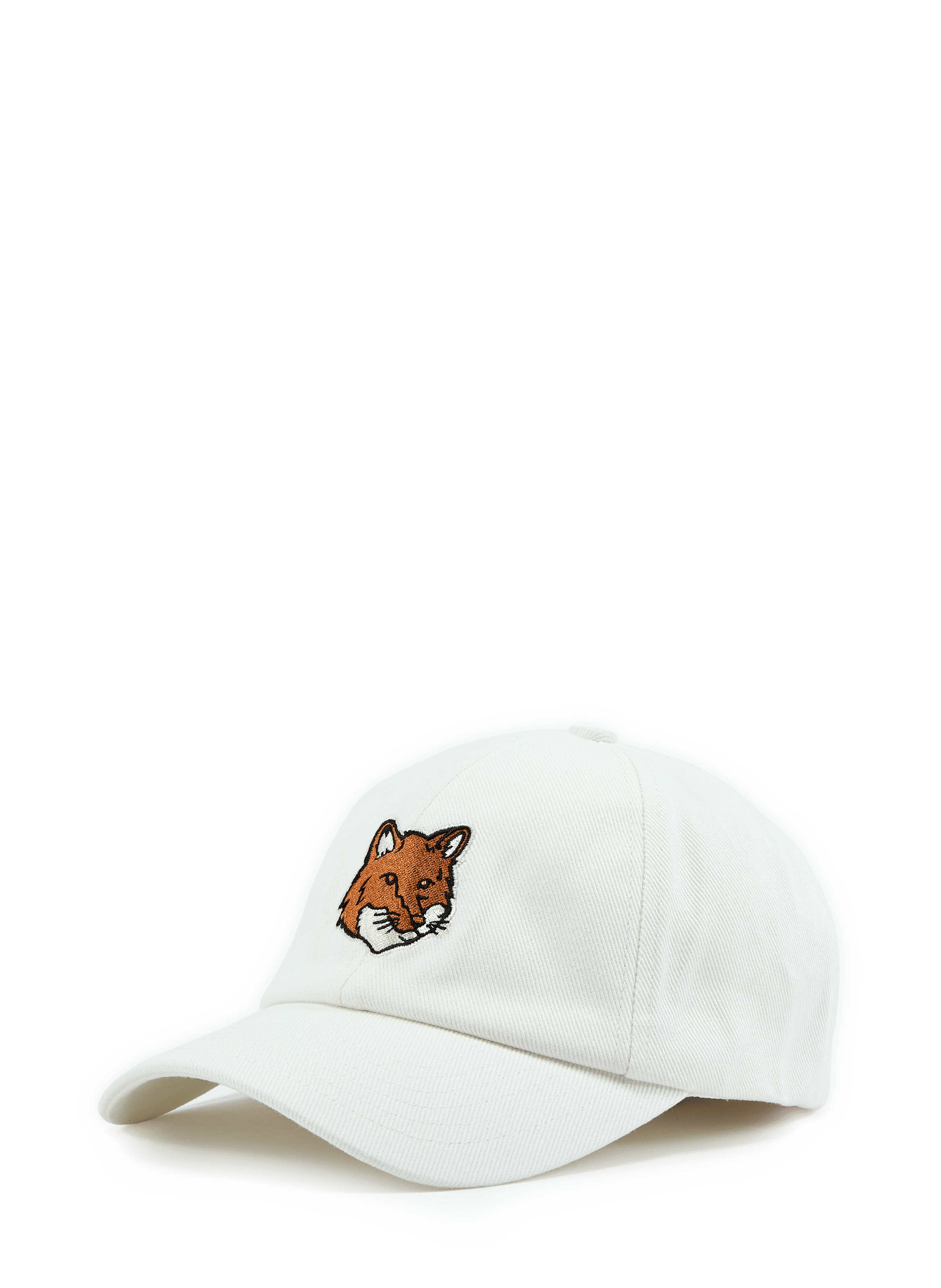 Gorra de algodón con bordado de logo MAISON KITSUNÉ Blanco