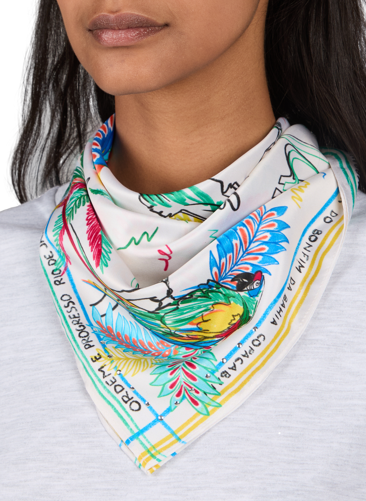 Foulard imprimé Bahia WILD Blanc