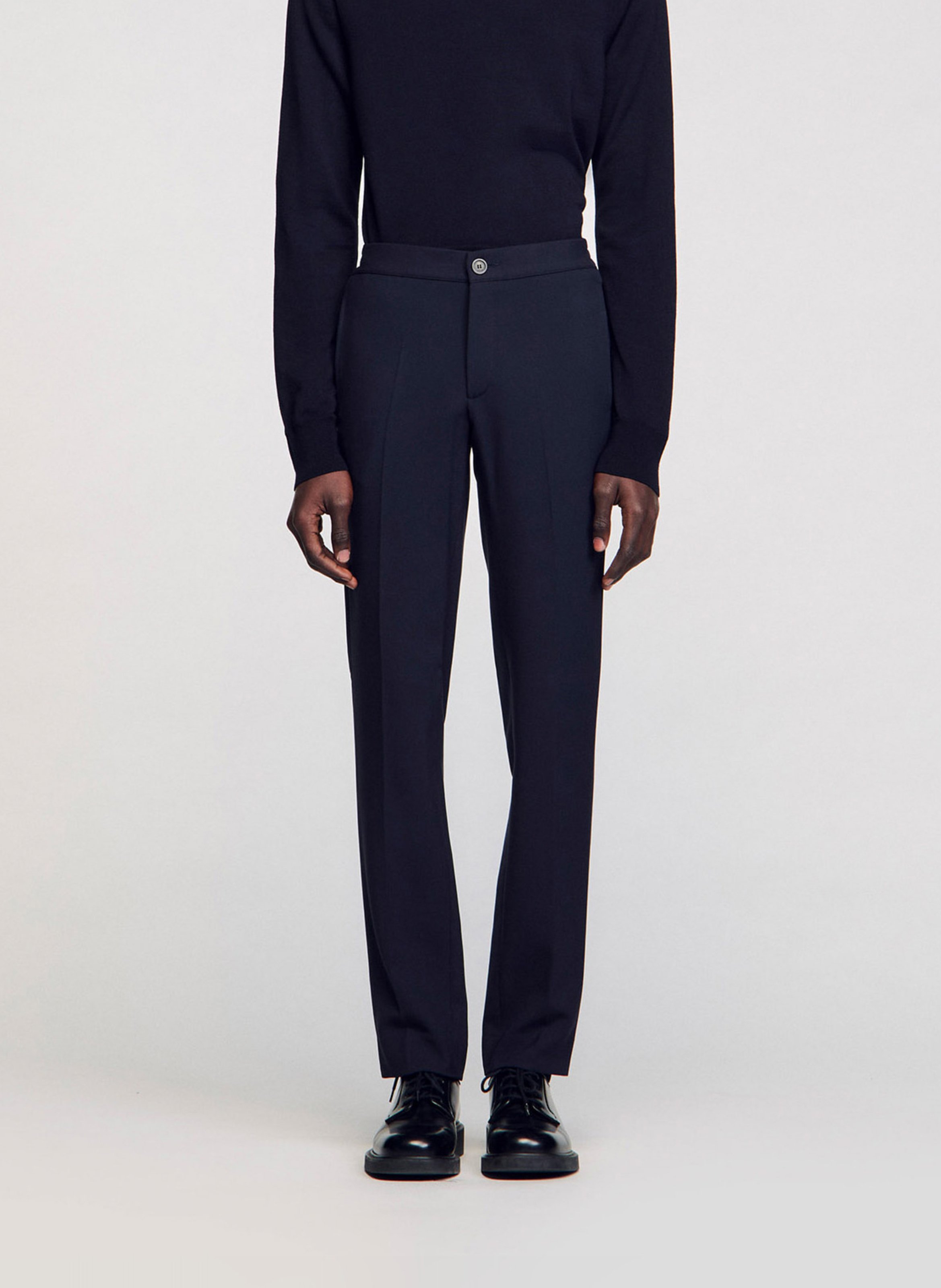 Pantalon droit SANDRO Bleu