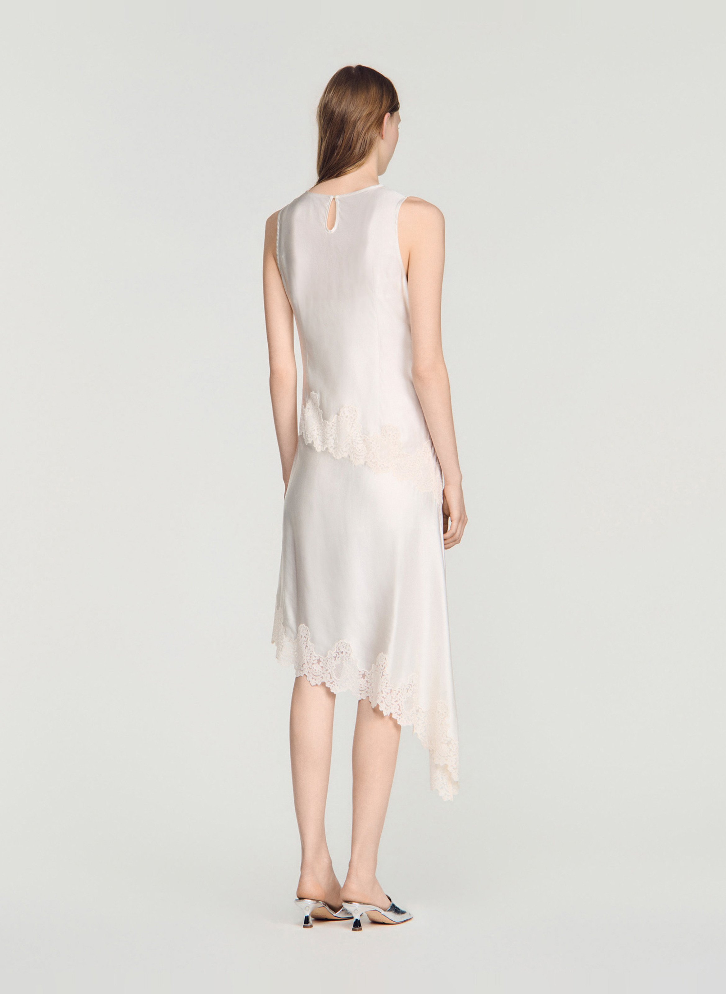 Robe midi asymétrique SANDRO Beige