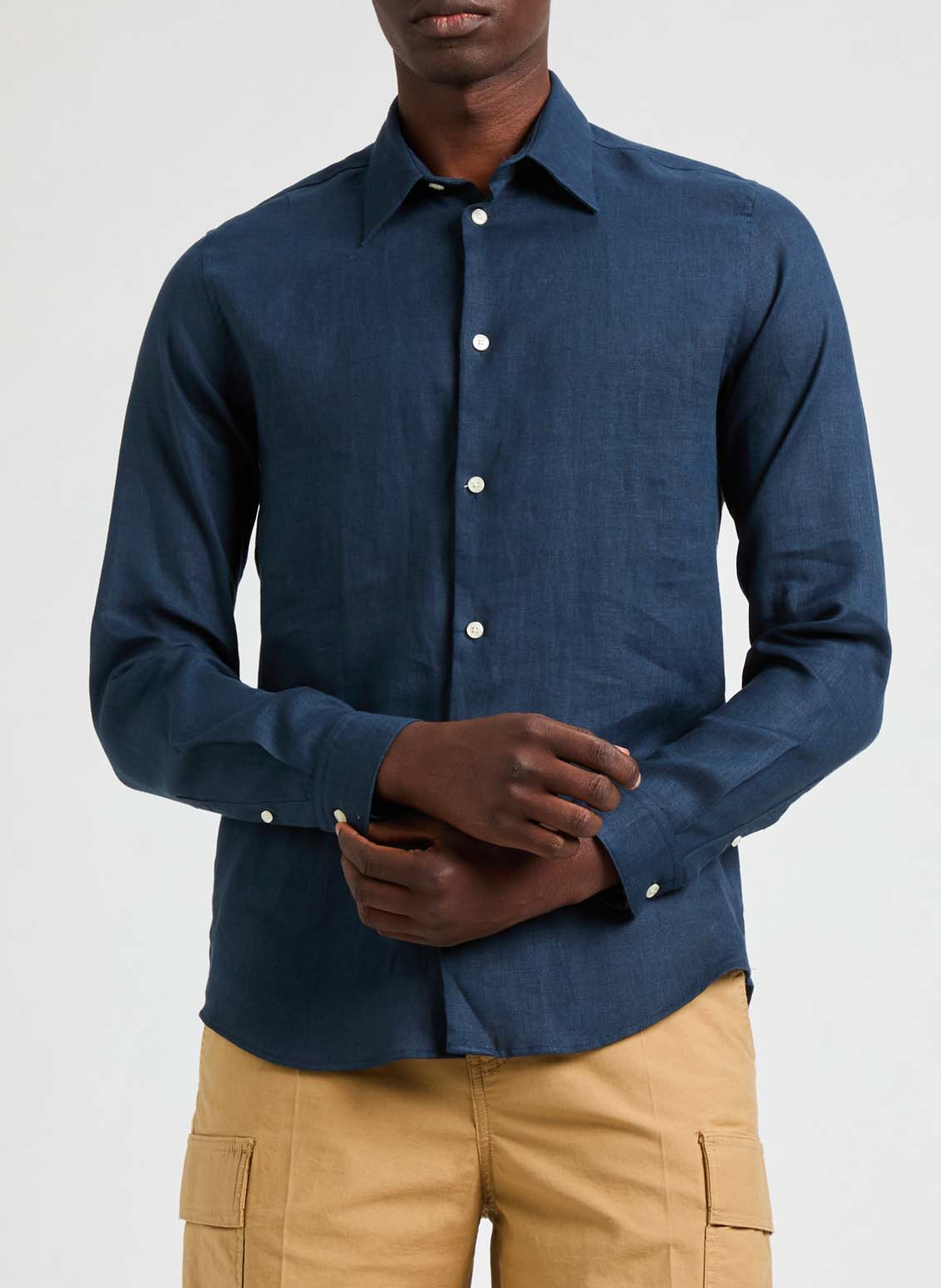 Chemise slim Flin-S en lin  AU PRINTEMPS PARIS Bleu