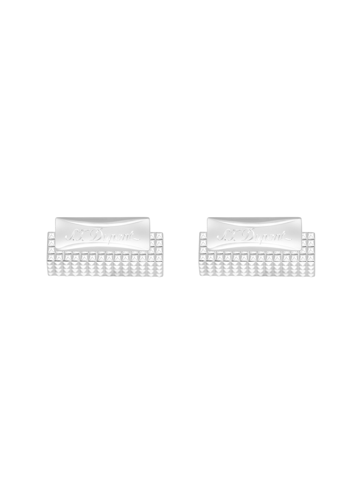 Square diamond tip cufflinks S.T. DUPONT Silver