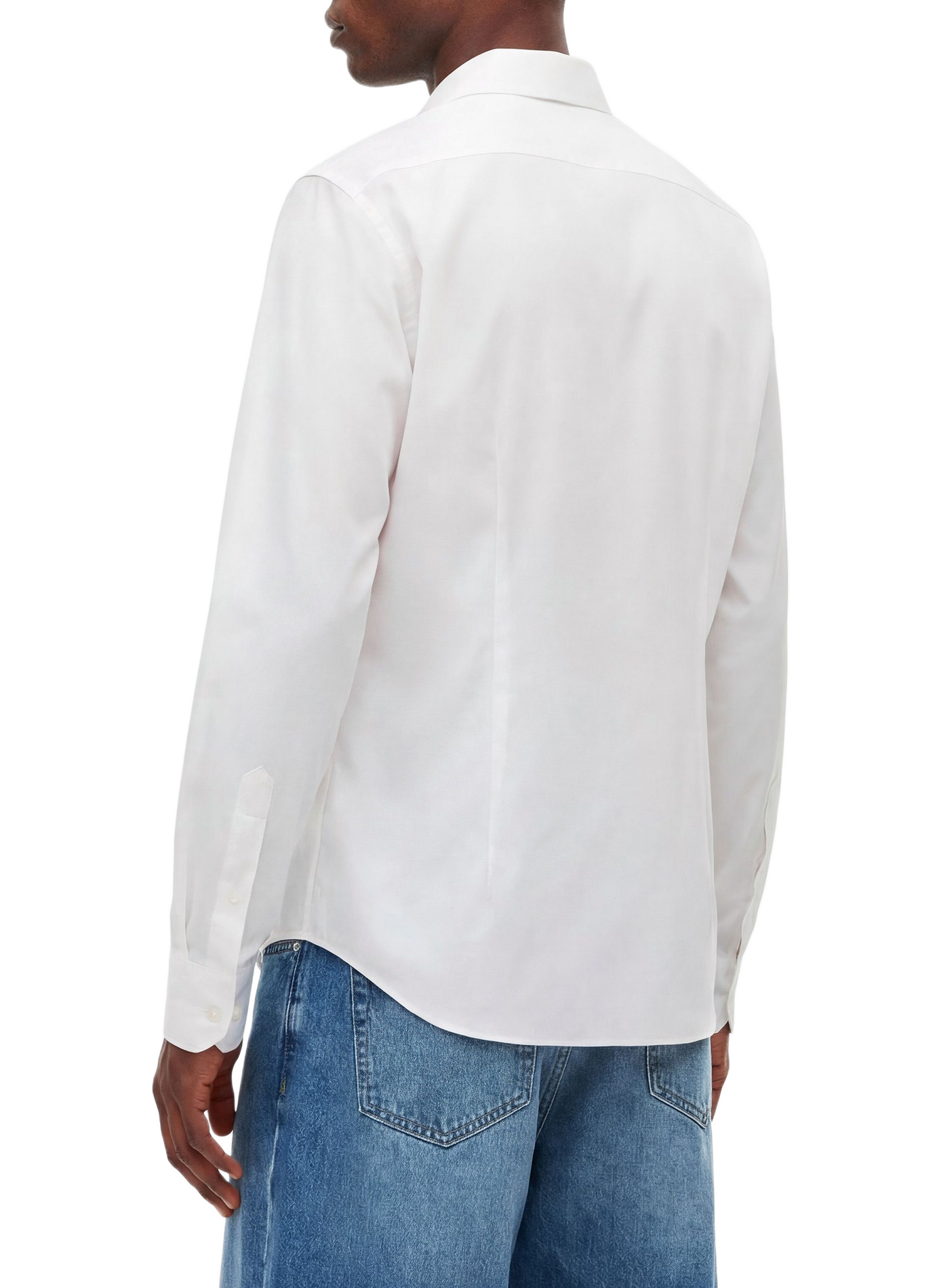 Straight classic collar shirt in blended cotton TOMMY HILFIGER White