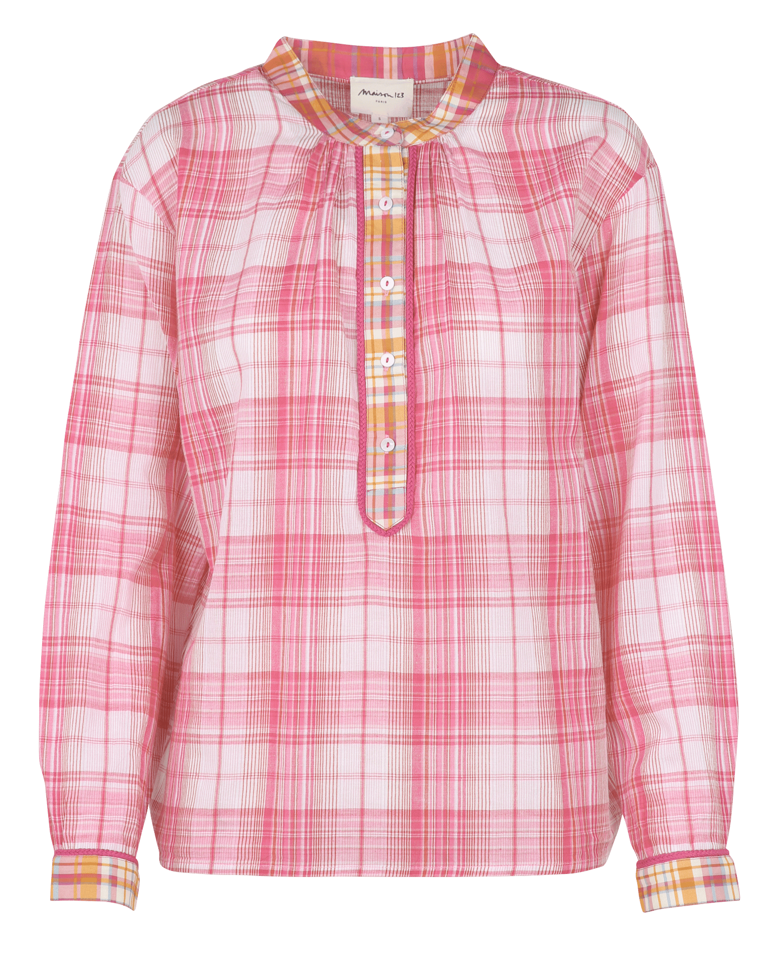 Chemise à carreaux en coton melodie MAISON 123 Rose