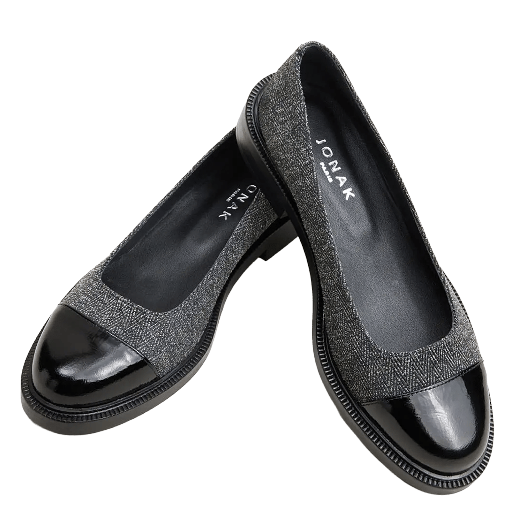 Ballerines en cuir à talon doum JONAK Gris