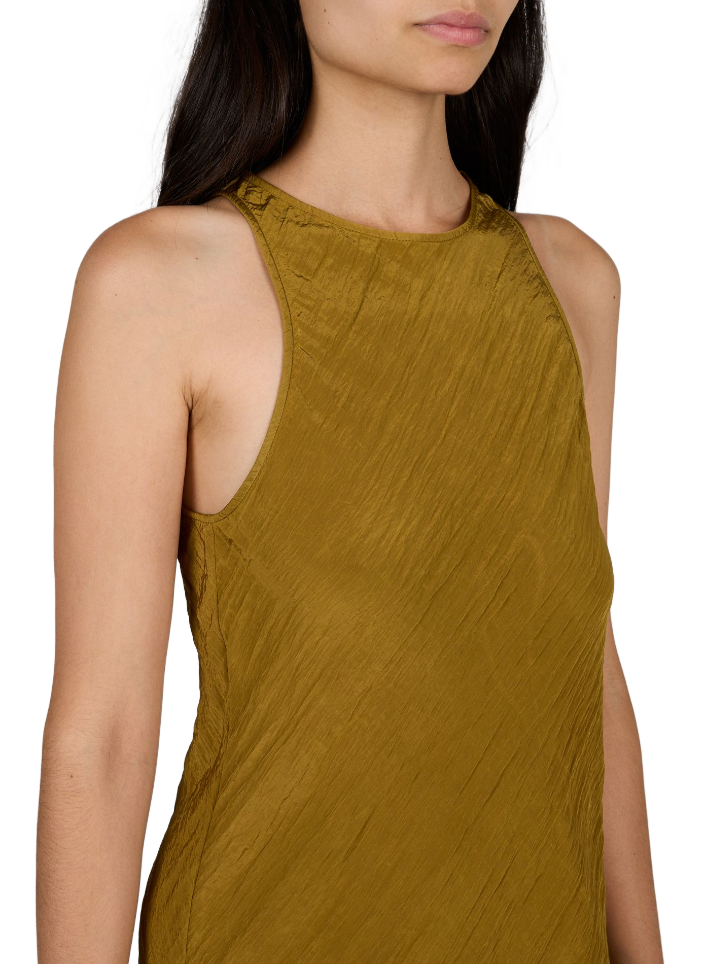 Midi-Kleid mit gerüschtem Rundhalsausschnitt TIBI Gelb