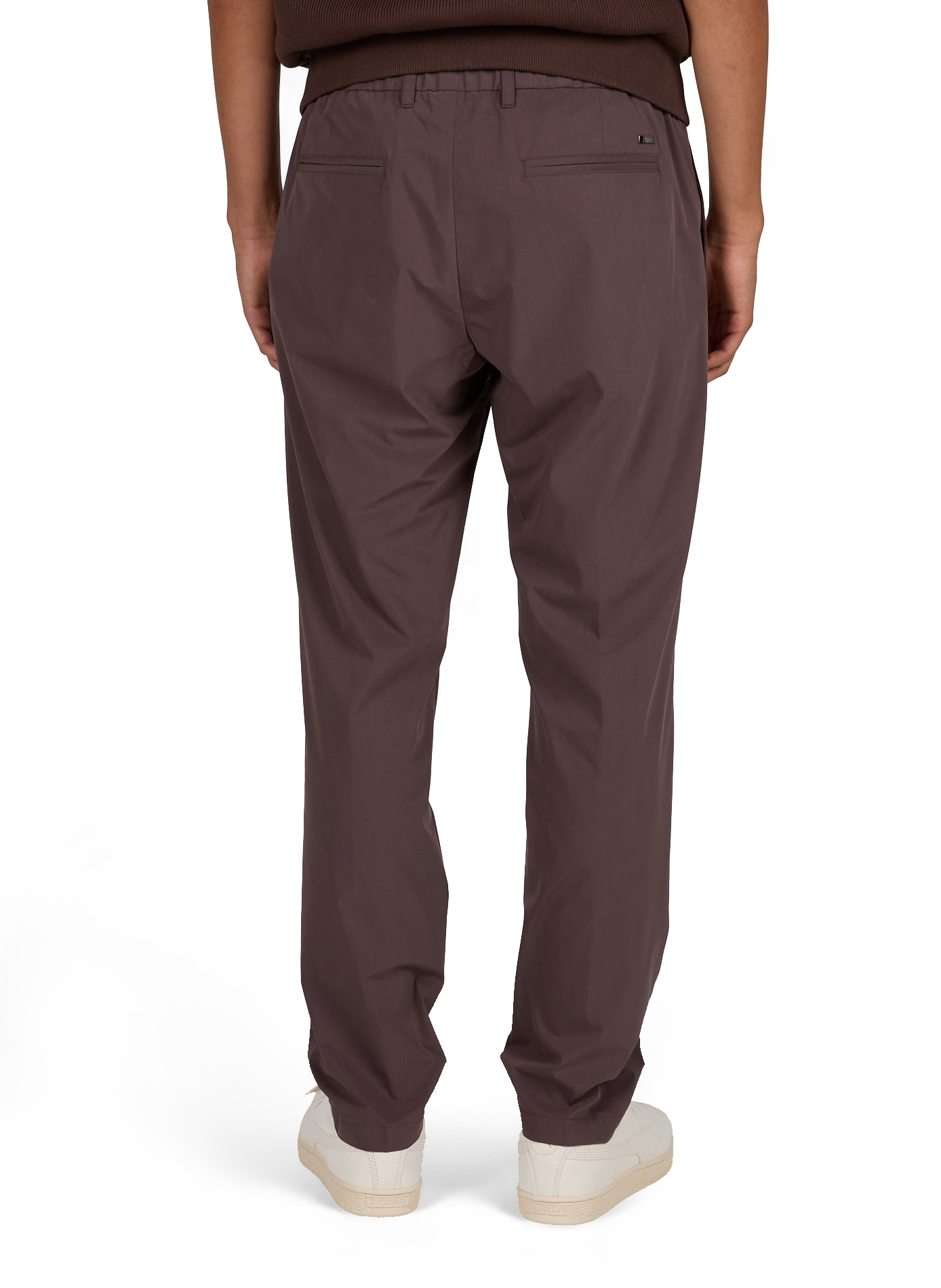 Straight pants with pleats and elastic waistband HERNO Brown