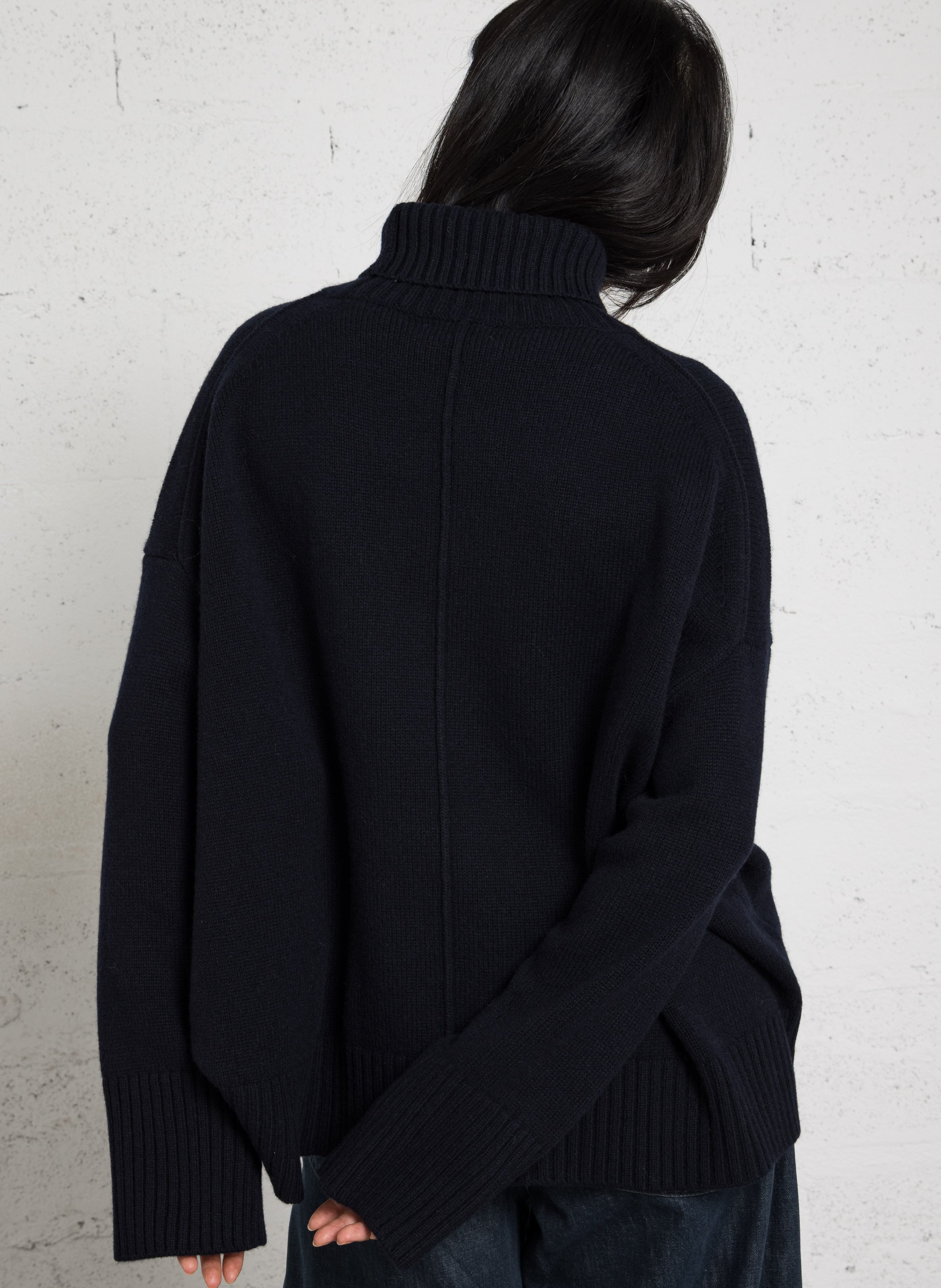 Pull col roulé oversize en laine william SOEUR Bleu