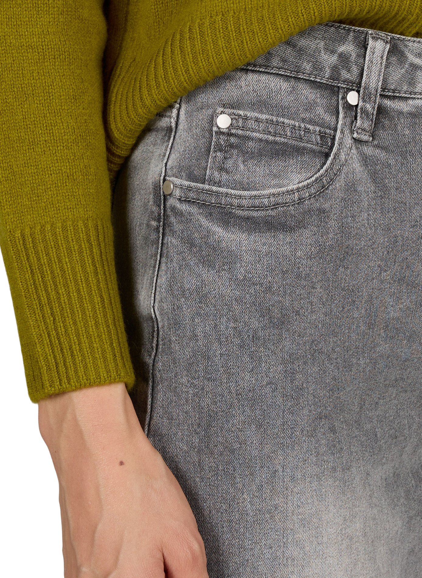 High-waisted wide-leg jeans SUNCOO Grey