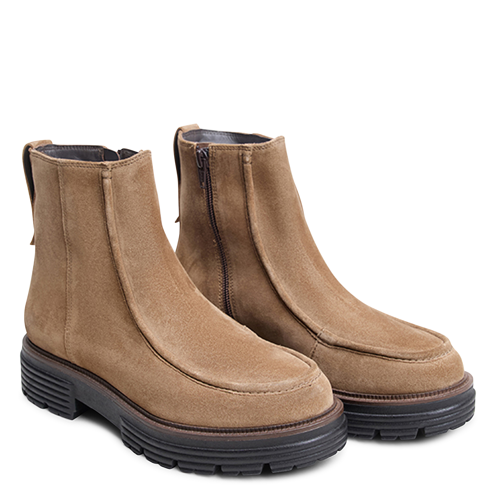 Bottines à bouts ronds en suède avi JONAK Beige