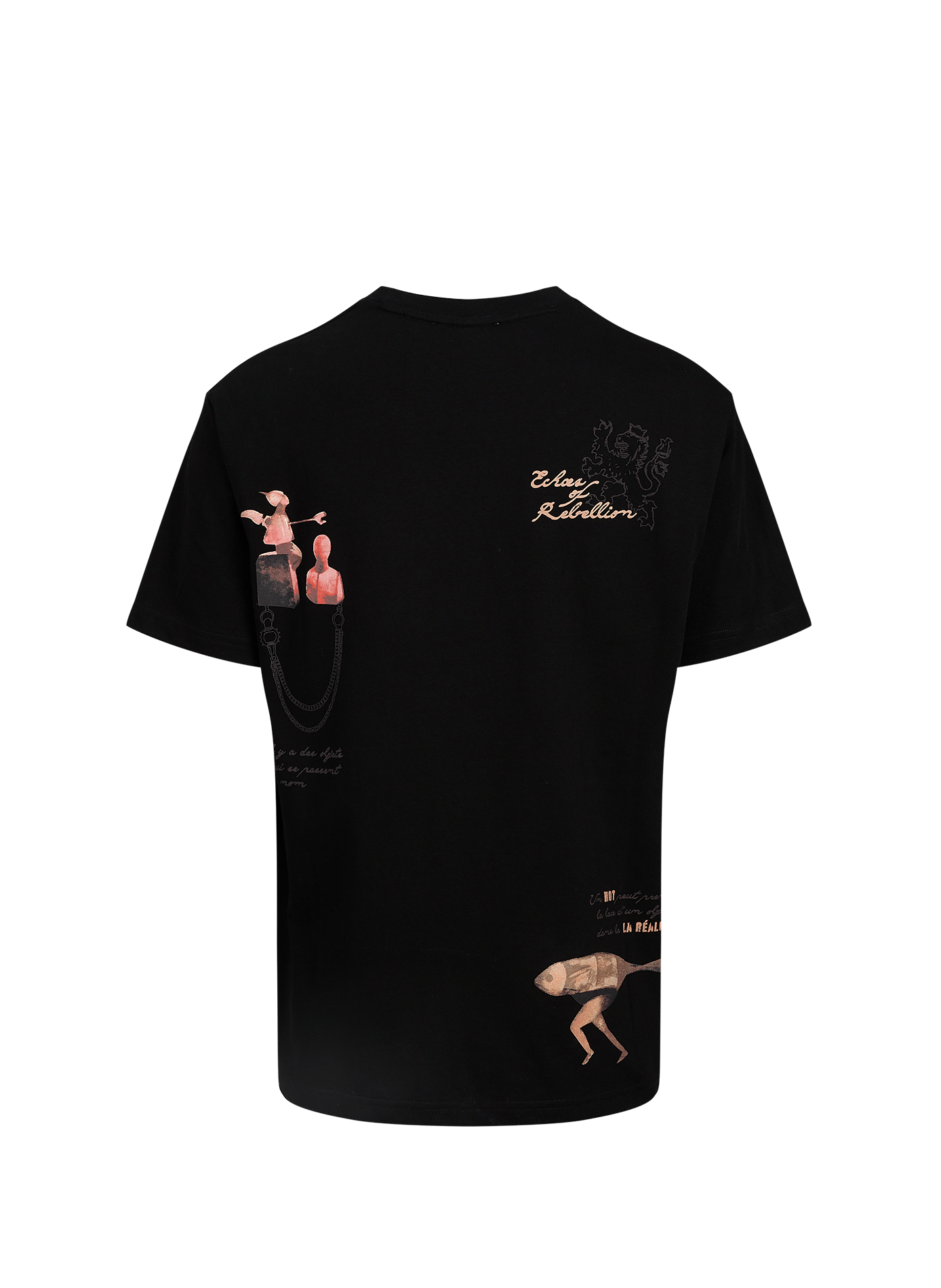 Gerade geschnittenes T-Shirt mit Rundhalsausschnitt und Siebdruck PAS UNE MARQUE Schwarz