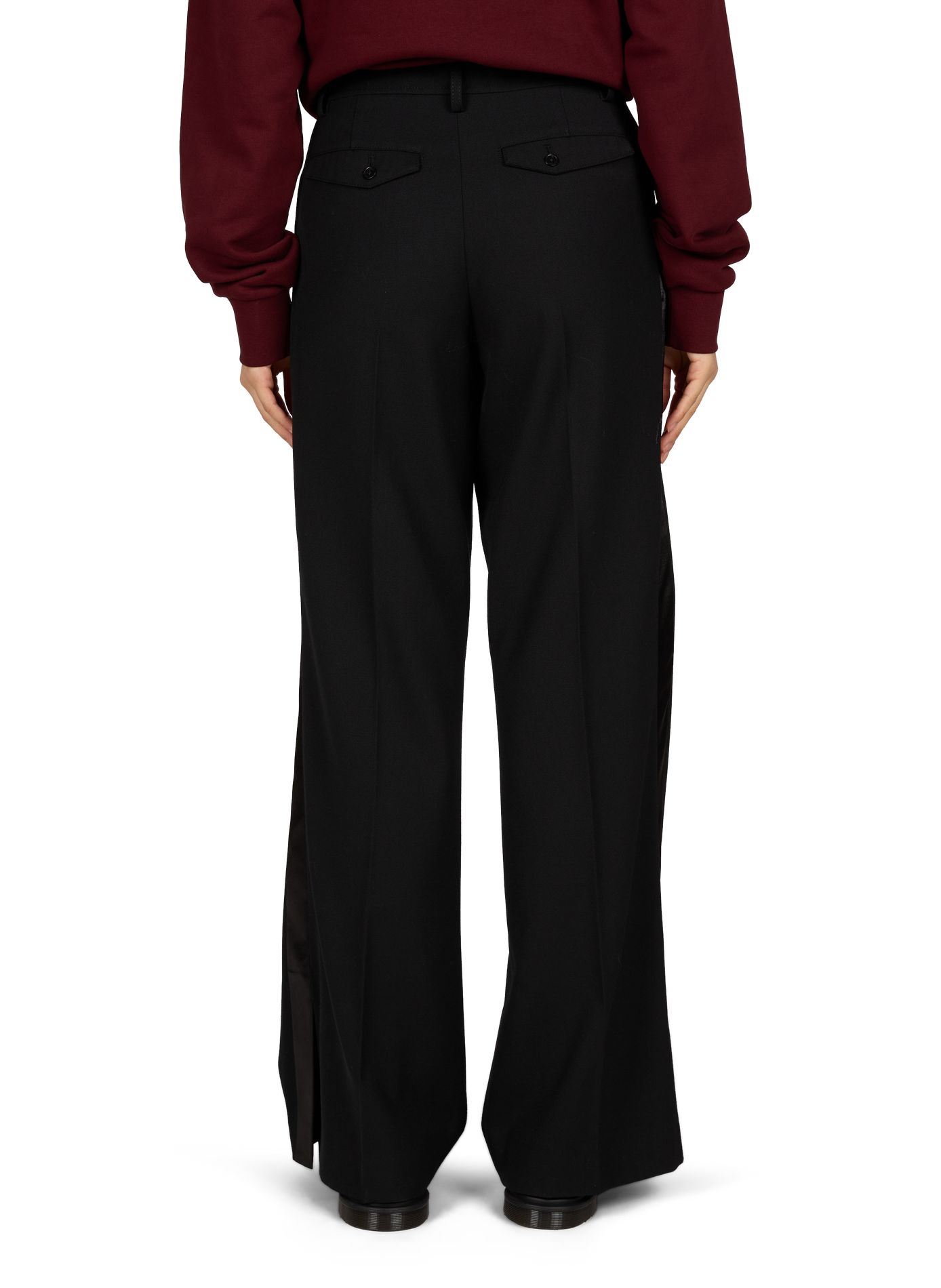Straight pants with contrasting stripes CLOSED Black