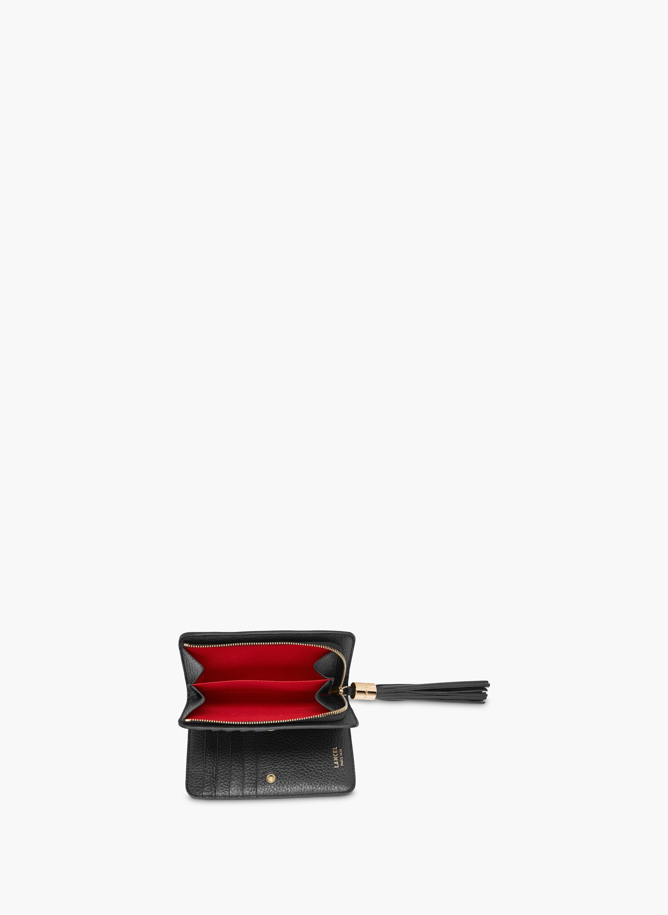 Compacte rechthoekige portefeuille van Lancel's Premier Flirt in leer. | Zwart LANCEL Dames