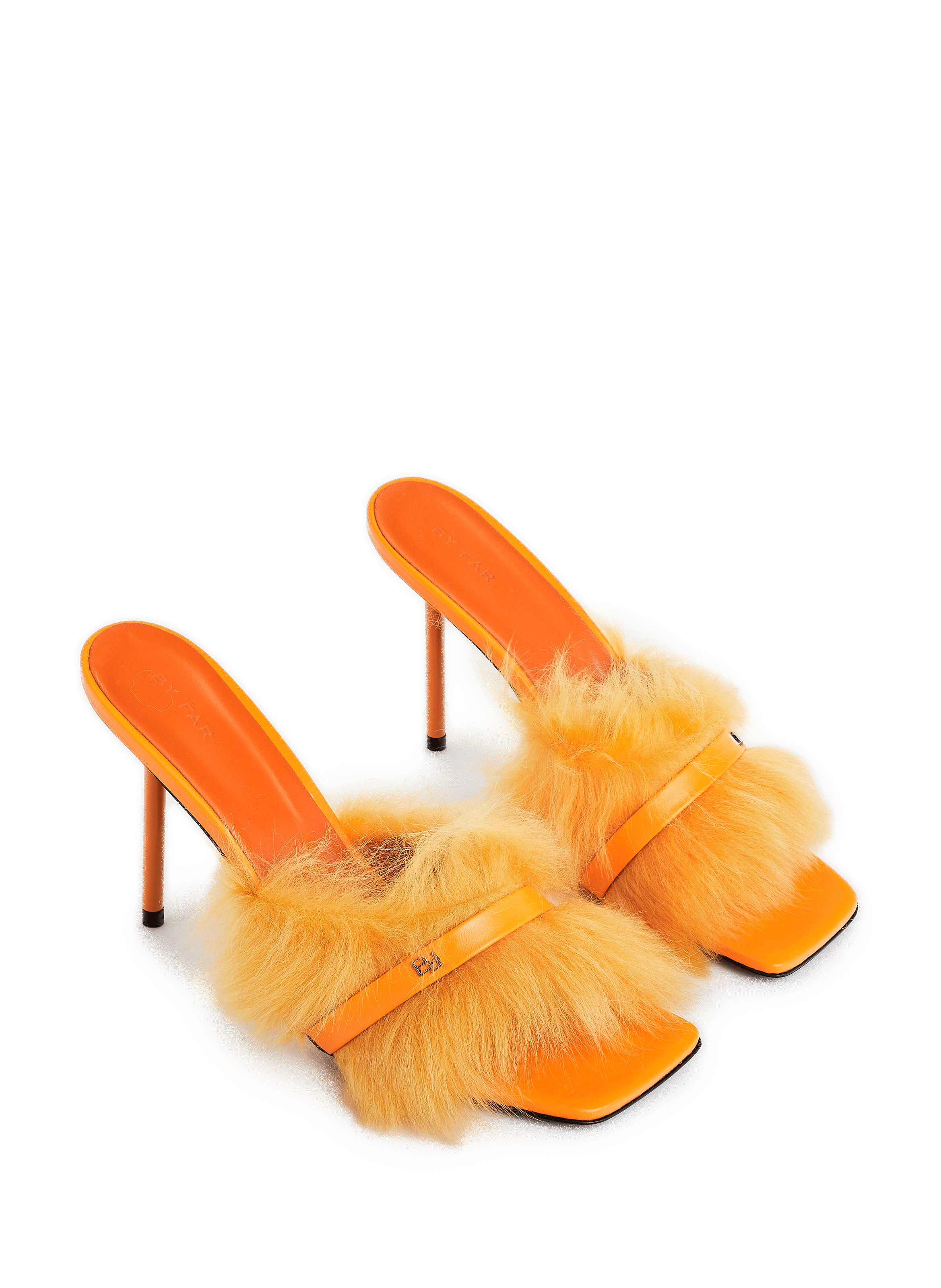 Mules à talon Kenny en cuir BY FAR Orange